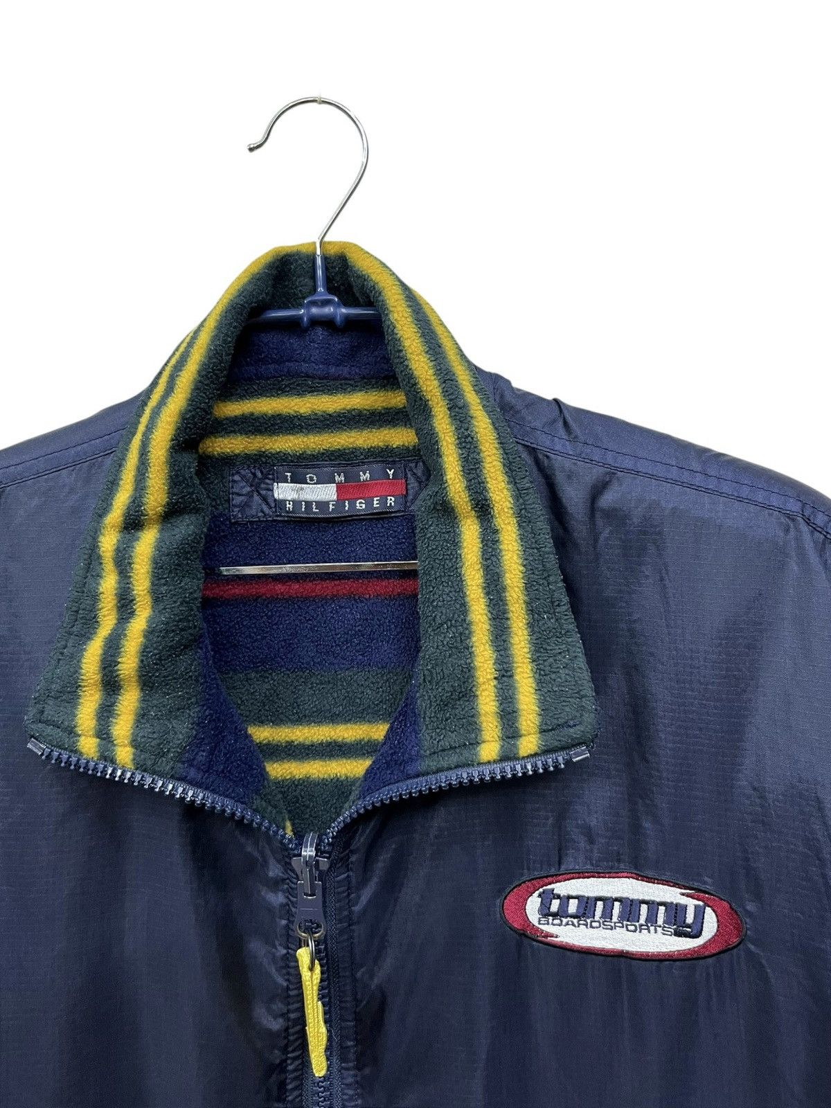 Tommy Hilfiger Vintage 90s Tommy Hilfiger Reversible Stripe Fleece Nylon Size US L / EU 52-54 / 3 - 12 Thumbnail