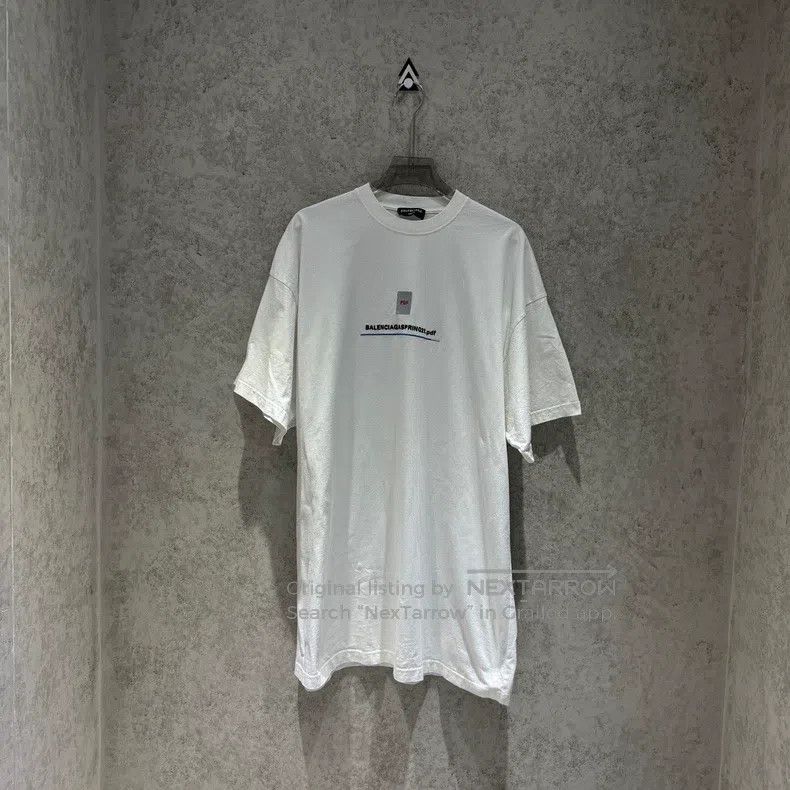 Balenciaga Balenciaga White PDF letter short-sleeved shirt Size US L / EU 52-54 / 3 - 1 Thumbnail