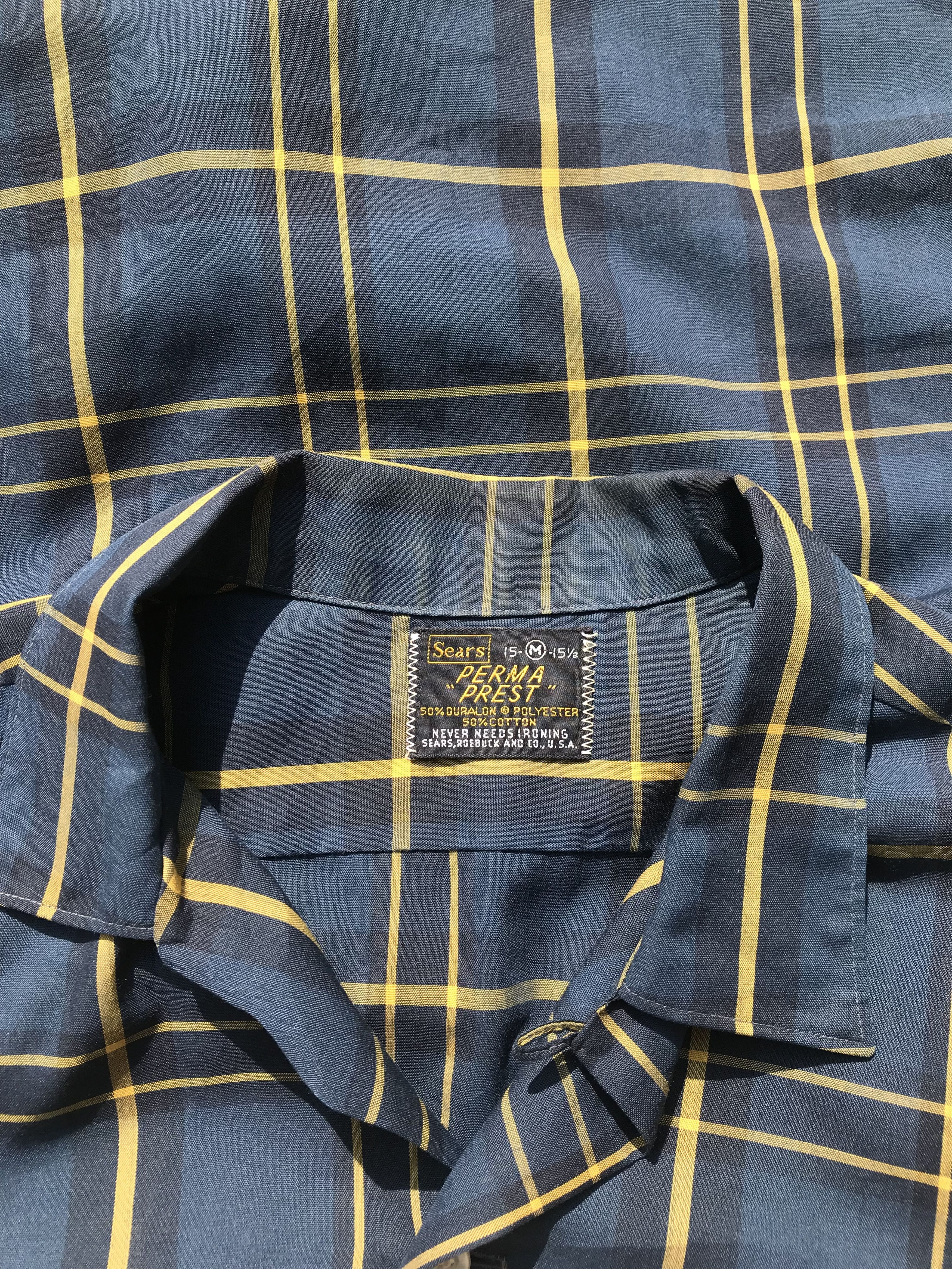 Sears × Vintage Vintage Sears Usa Perma-Prest Windowpane Shirt never need Size US M / EU 48-50 / 2 - 13 Thumbnail