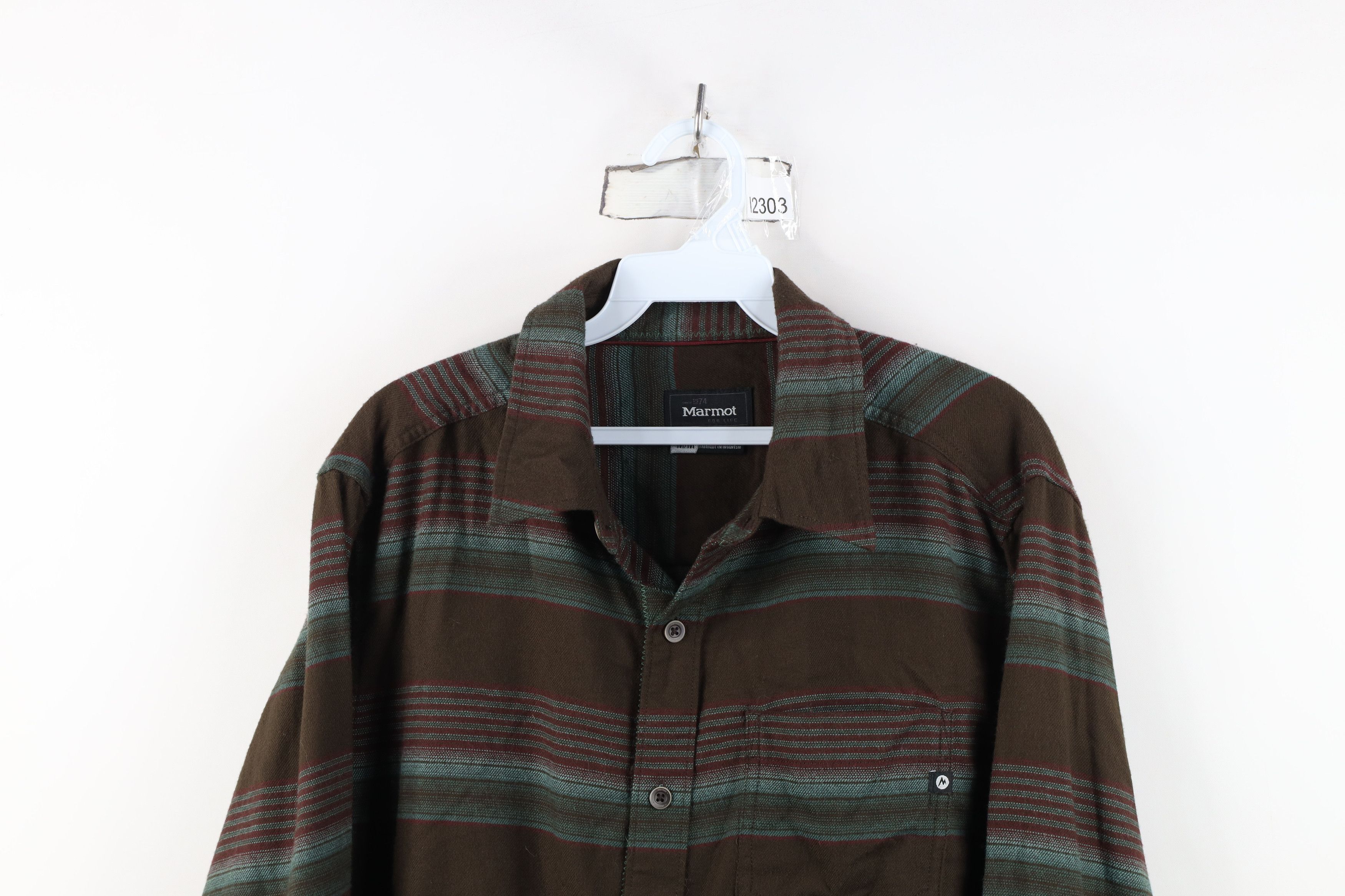 Marmot Marmot Flannel Striped Color Block Collared Button Shirt Size US M / EU 48-50 / 2 - 2 Thumbnail