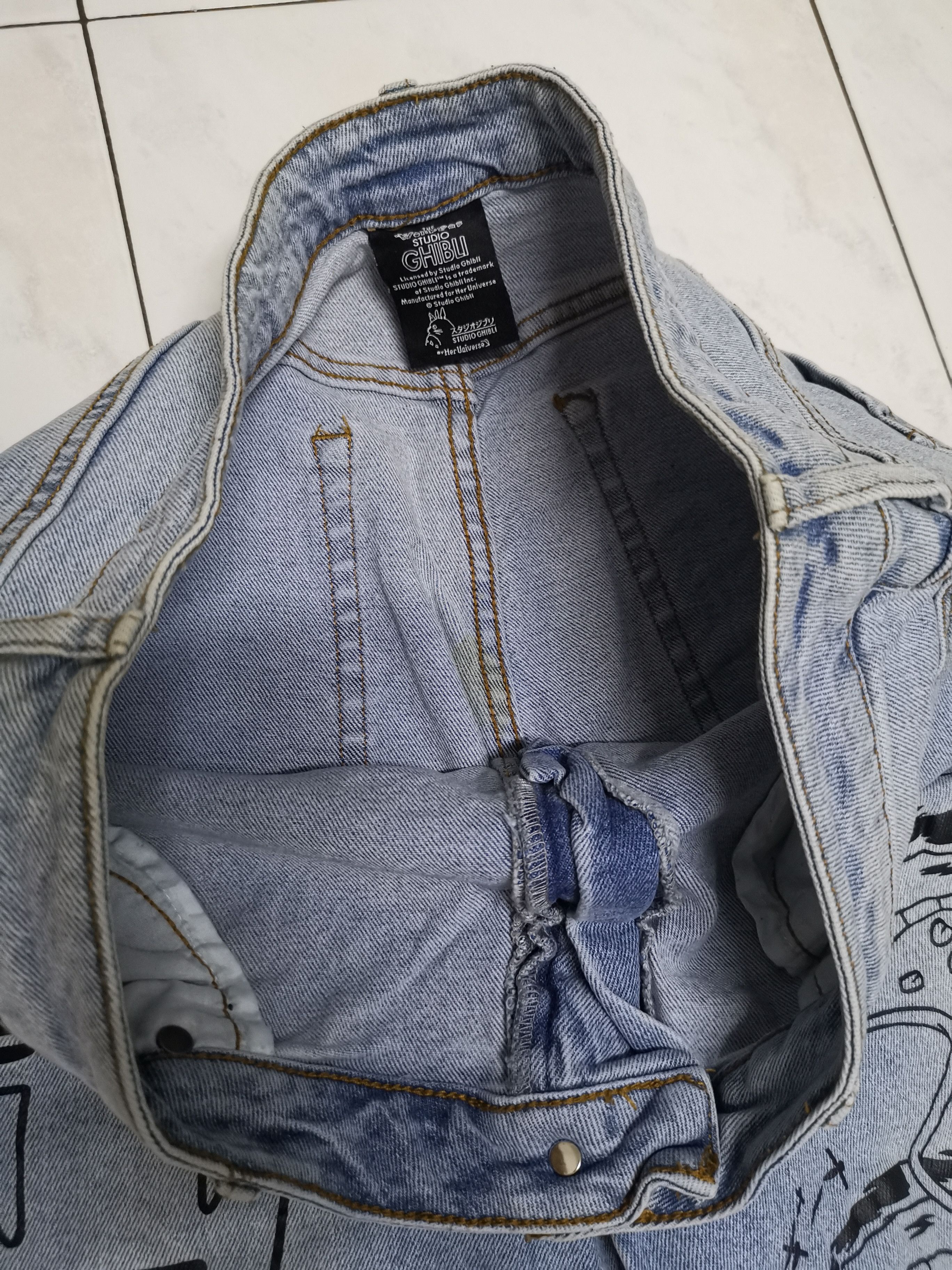 If Six Was Nine Studio ghibli distressed jeans Size US 35 - 13 Thumbnail