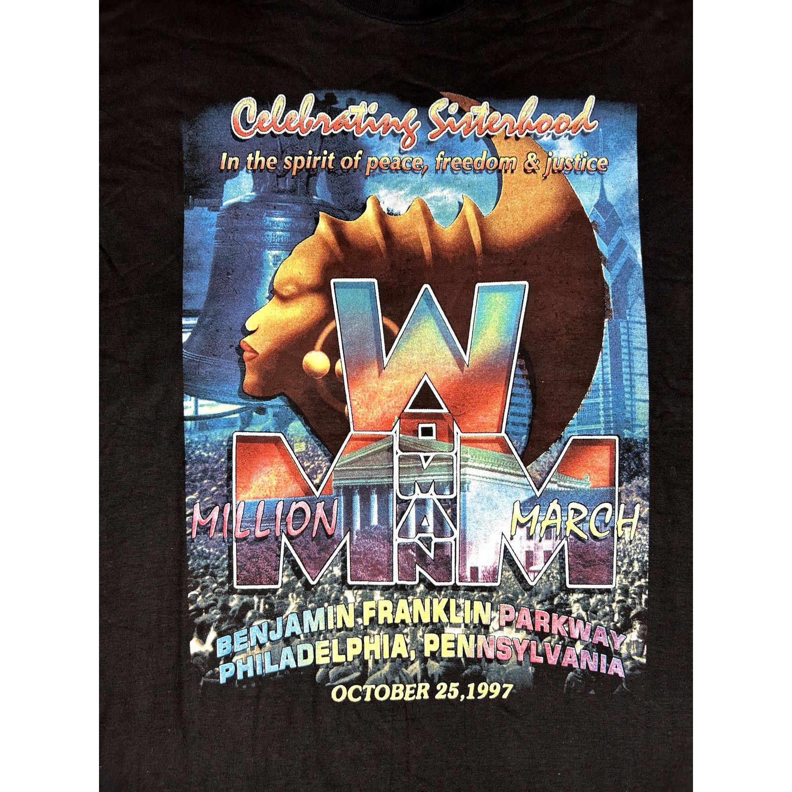 Rap Tees × Vintage Vintage 90s Million Woman March Sisterhood Rap T-Shirt Size US XL / EU 56 / 4 - 3 Thumbnail