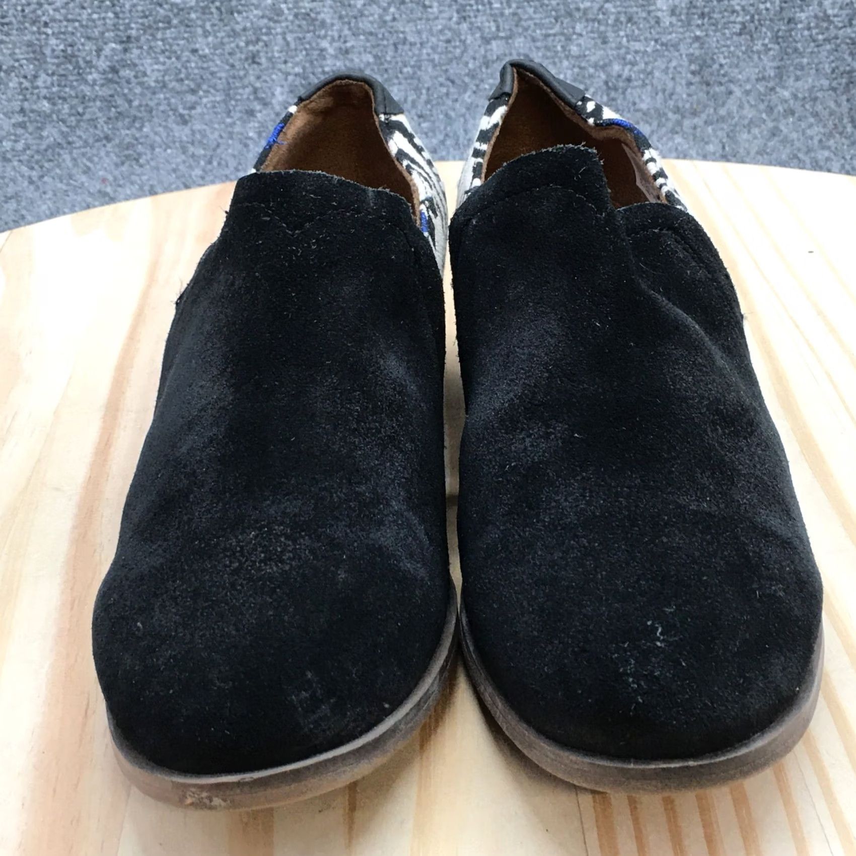 Toms TOMS Boots Shaye Casual Slip On Low Ankle Bootie Black Suede Womens 6.5 Shoe Size M Block Heel Pattern Solid Casual Shoe Size US 7 / IT 37 - 6 Thumbnail