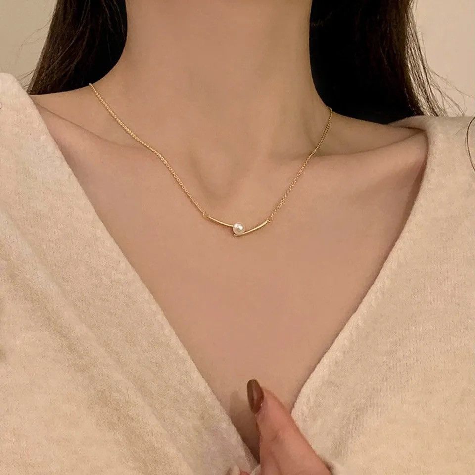 Other Gold Color Metal With Simulated Pearl Pendant Necklace Size ONE SIZE - 3 Thumbnail