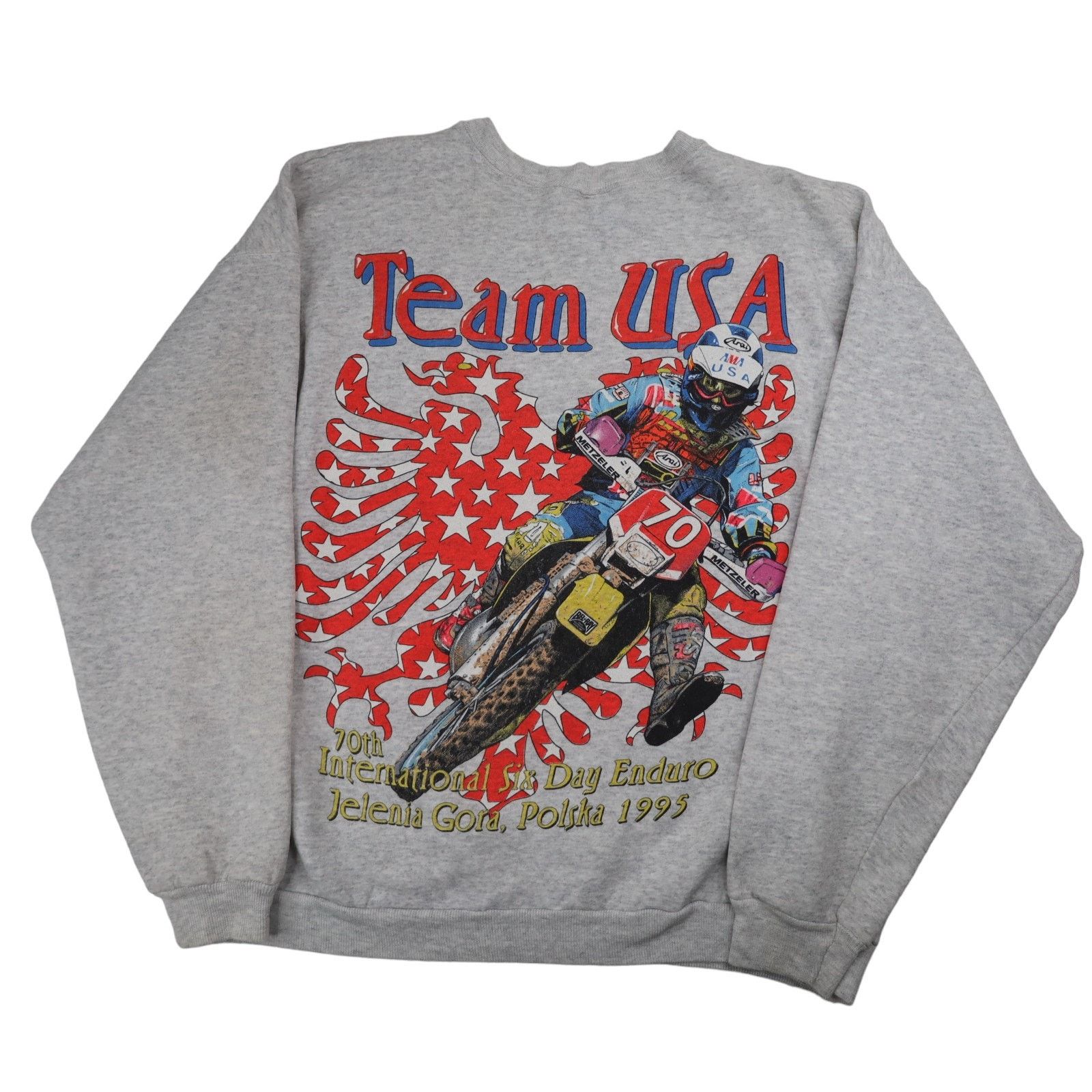Vintage Vintage 1995 Team USA Enduro Racing Graphic Sweatshirt Size US XL / EU 56 / 4 - 1 Thumbnail