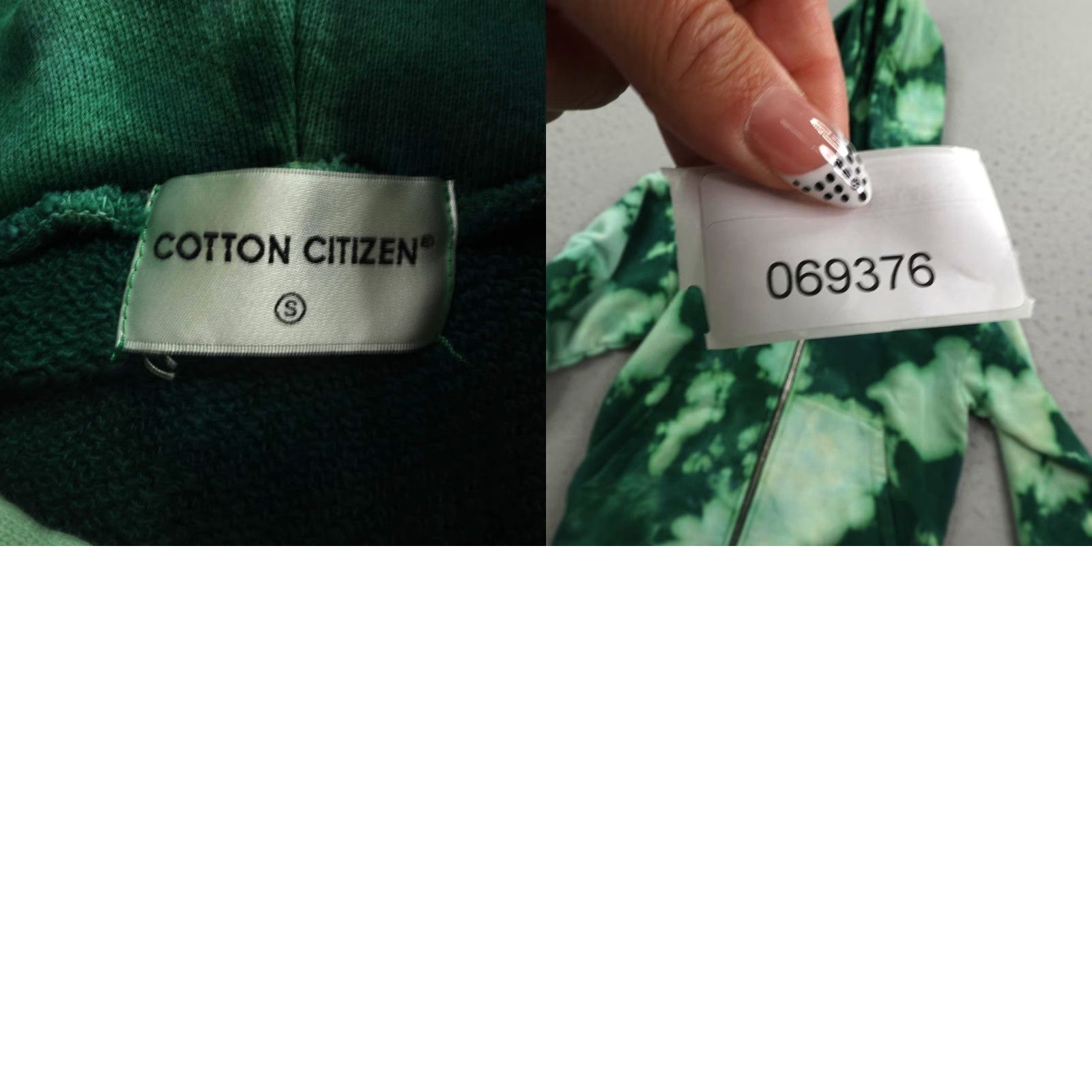 Vintage Cotton Citizen Hoodie Womens S Green Tie Dye Full Zip Up Sweatshirt Jacket Size S / US 4 / IT 40 - 8 Thumbnail