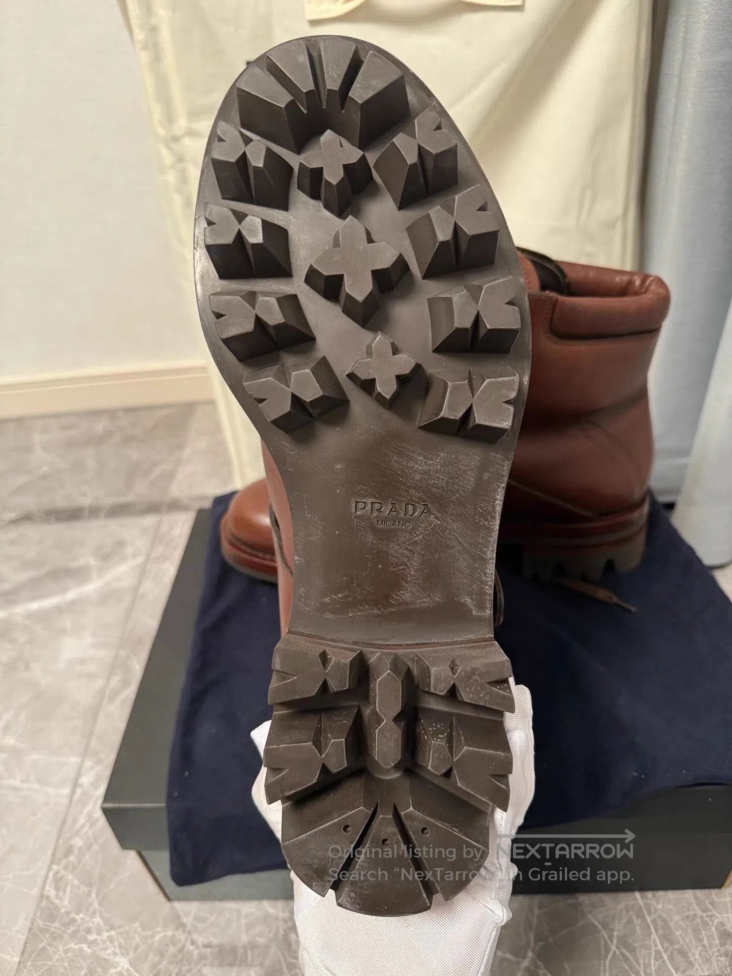 Prada Brown Leather Boots Size 9.5. Size US 9.5 / EU 42-43 - 2 Thumbnail
