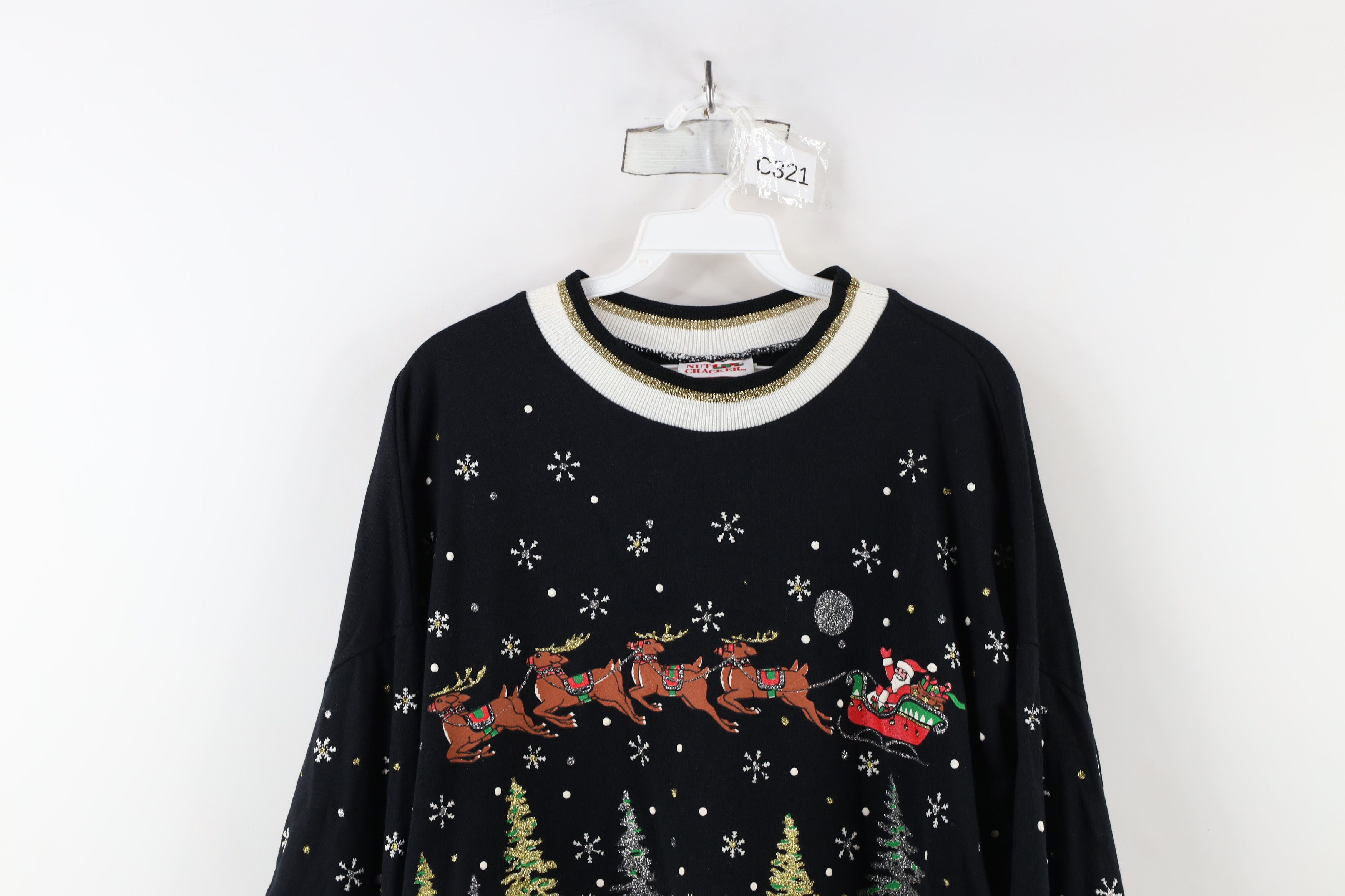 Vintage Vintage 90s Streetwear Christmas Crewneck Sweatshirt USA Size XL / US 12-14 / IT 48-50 - 2 Thumbnail