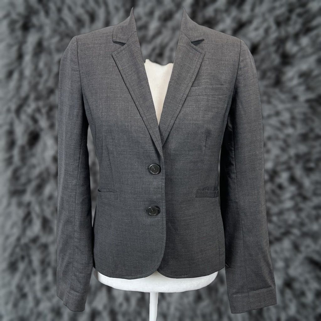 J.Crew J. Crew Women's Gray Wool Blend Blazer Jacket Size 4 Size S / US 4 / IT 40 - 1 Thumbnail