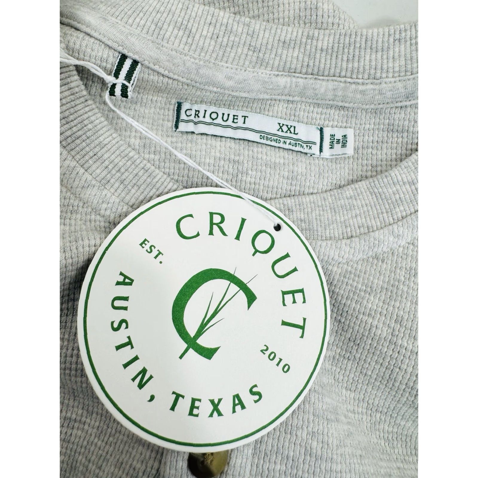 Vintage CRIQUET Pullover Henley Thermal Knit Sweater Mens 2XL Light Gray NFL? No, CQ37 Size US XXL / EU 58 / 5 - 5 Thumbnail