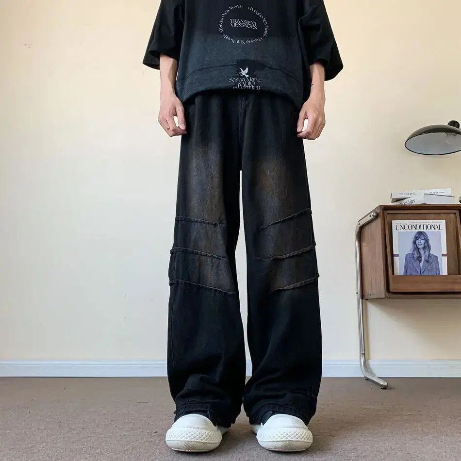 Japanese Brand Retro loose wide leg straight leg jeans Size US 32 / EU 48 - 5 Thumbnail