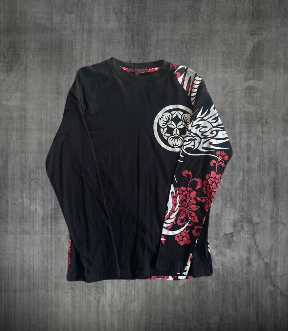 Japanese Brand 2000s Japanese Yakuza Sukajan Dragon Tattoo Long Sleeve Tee Size US S / EU 44-46 / 1 - 1 Thumbnail