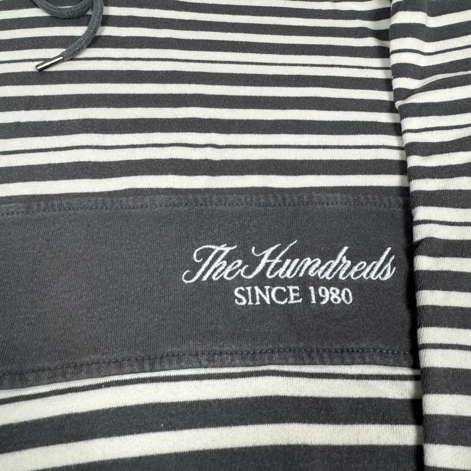The Hundreds Vintage The Hundreds Mens Gray White Cotton Striped Hoodie M Size US M / EU 48-50 / 2 - 4 Thumbnail
