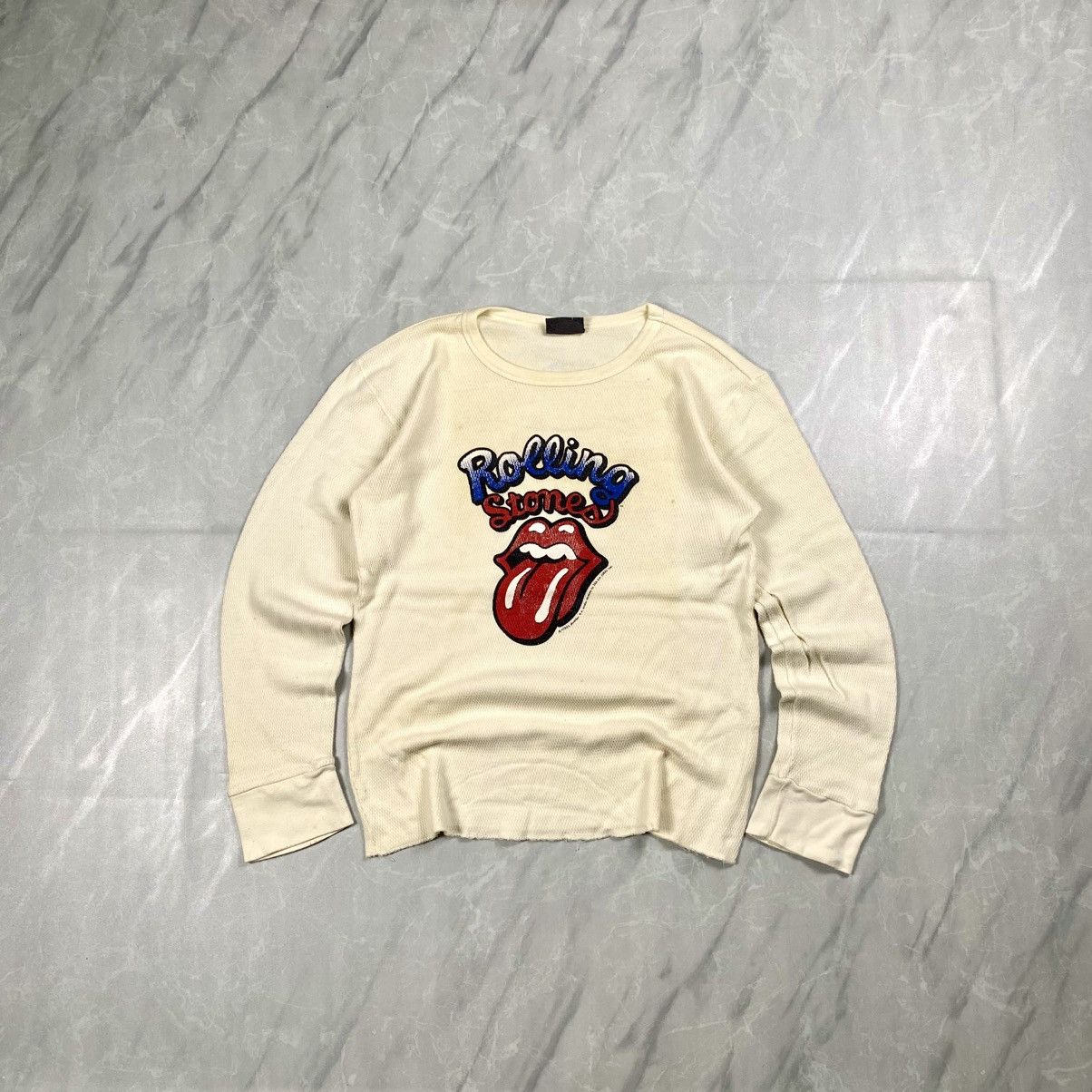 Japanese Brand Vintage BC Ethic Rolling Stones Waffle Goth Longsleeve Size US S / EU 44-46 / 1 - 1 Thumbnail