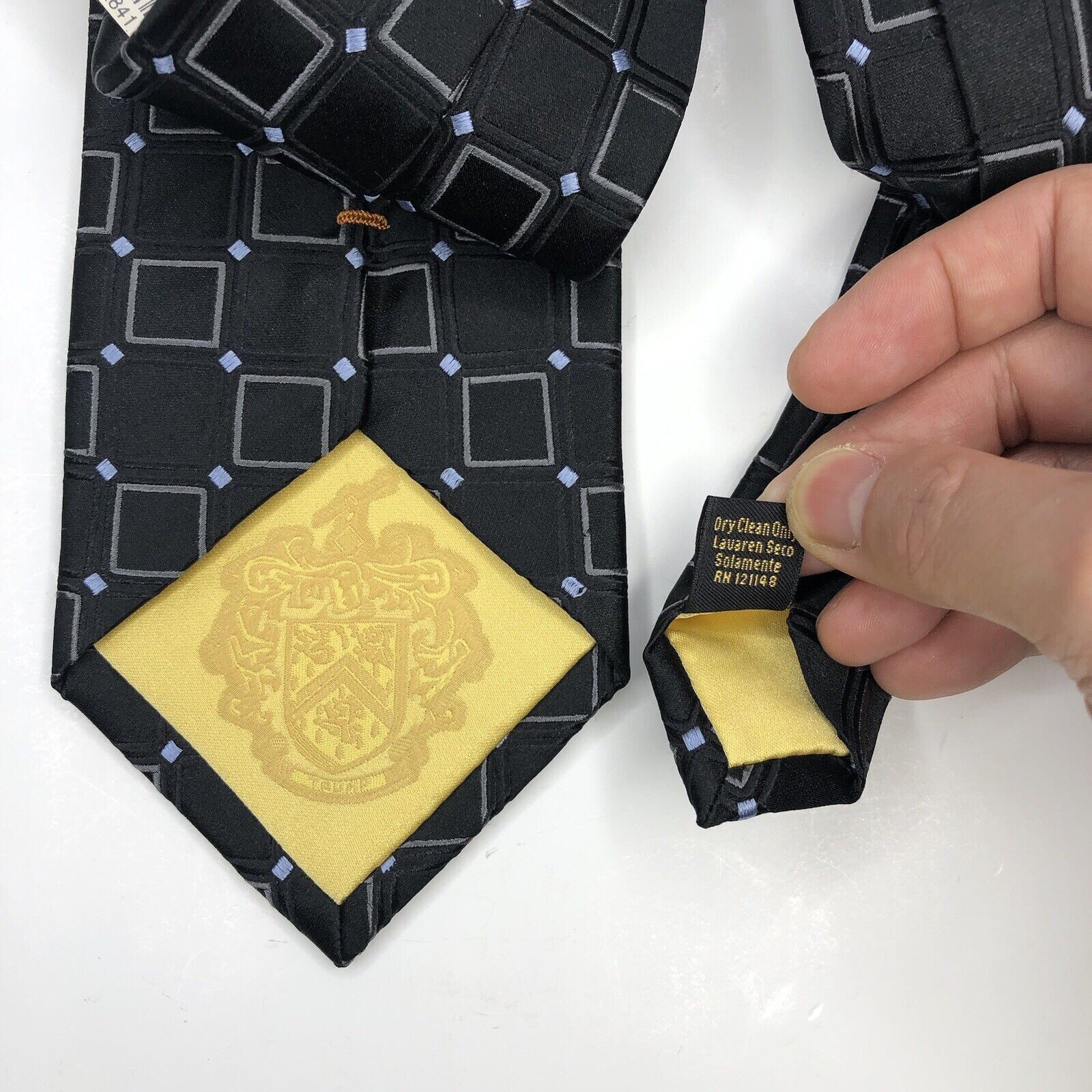 Donald Trump Donald J. Trump 100% Silk Men Tie Black Plaids Checks Size ONE SIZE - 3 Thumbnail