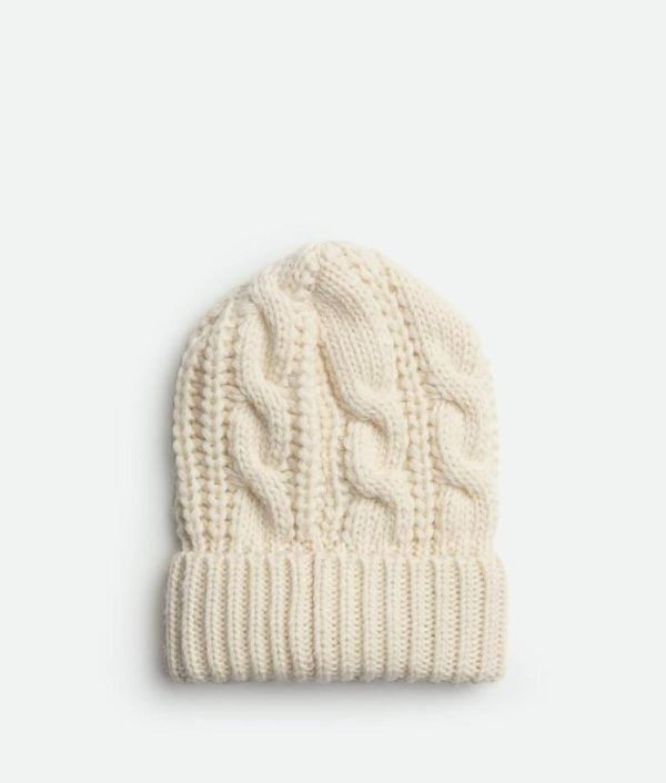 Bottega Veneta o1n1vont1224 Size: S / Wool Cable Knit Beanie (Cap & Hat) Size ONE SIZE - 2 Thumbnail