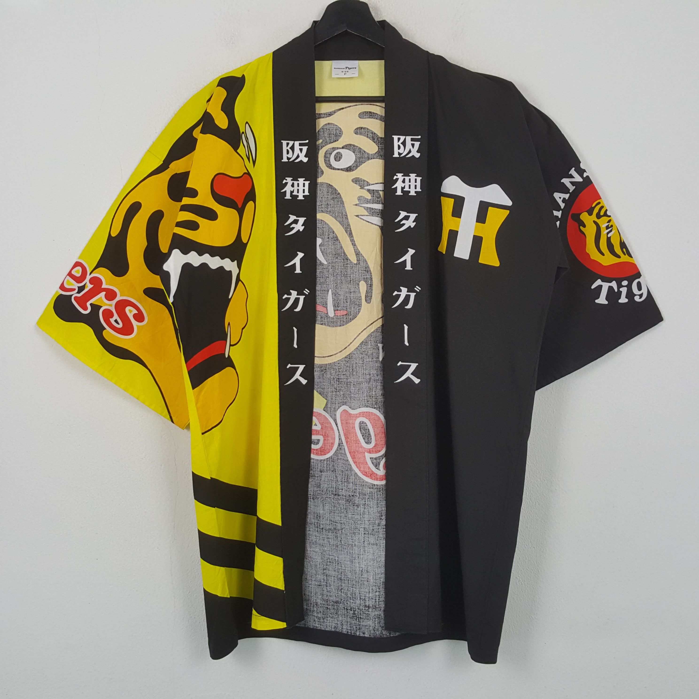 Vintage Hanshin Tigers Baseball Team Kimono Jacket RR23 Size US L / EU 52-54 / 3 - 3 Thumbnail