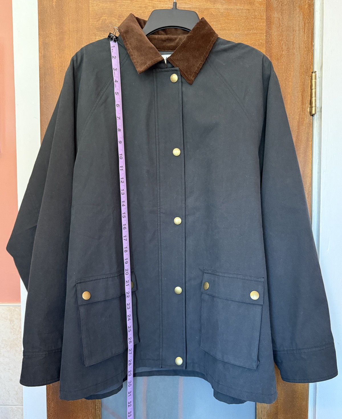 ASTR The Label ASTR The Label Rylan Cotton NAVY Barn Jacket Corduroy Collar Size L / US 10 / IT 46 - 5 Thumbnail