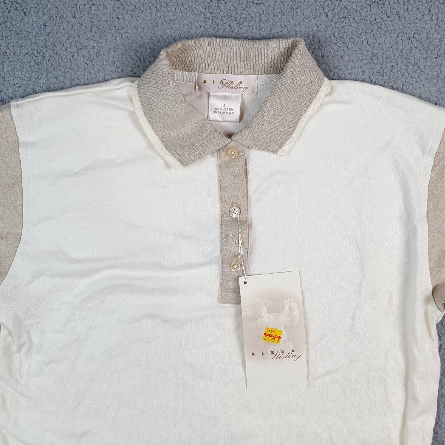 Vintage Preppy Collared 2 Tone Pullover Women's Size Small Button Collar Golf Polo Shirt Size S / US 4 / IT 40 - 2 Thumbnail