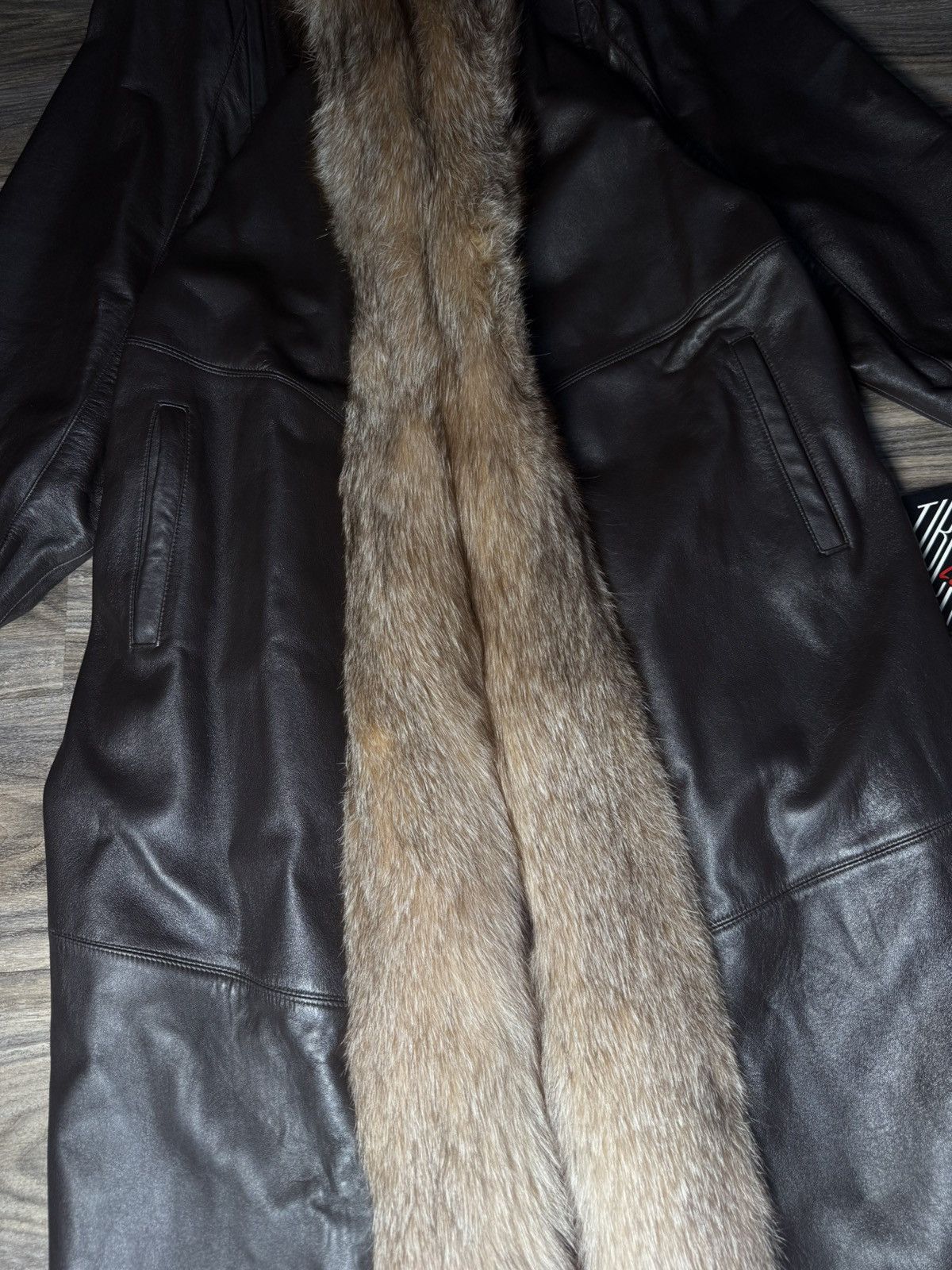 Other Vintage TIBOR Leather Coat Genuine Raccoon Fur Lambskin New Size M / US 6-8 / IT 42-44 - 4 Thumbnail