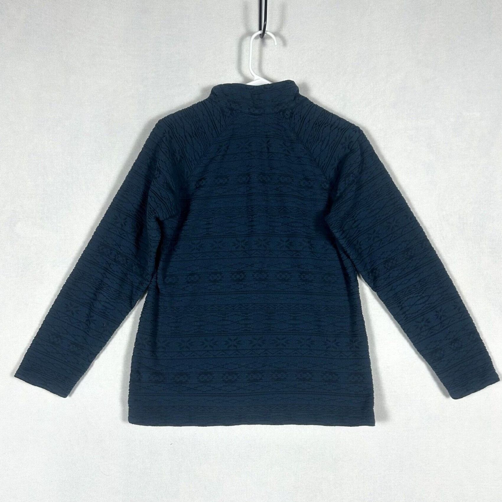 Eddie Bauer Eddie Bauer Fleece Pullover Womens Medium 1/4 Zip Fair Isle Pattern Imprint L/S Size M / US 6-8 / IT 42-44 - 7 Thumbnail