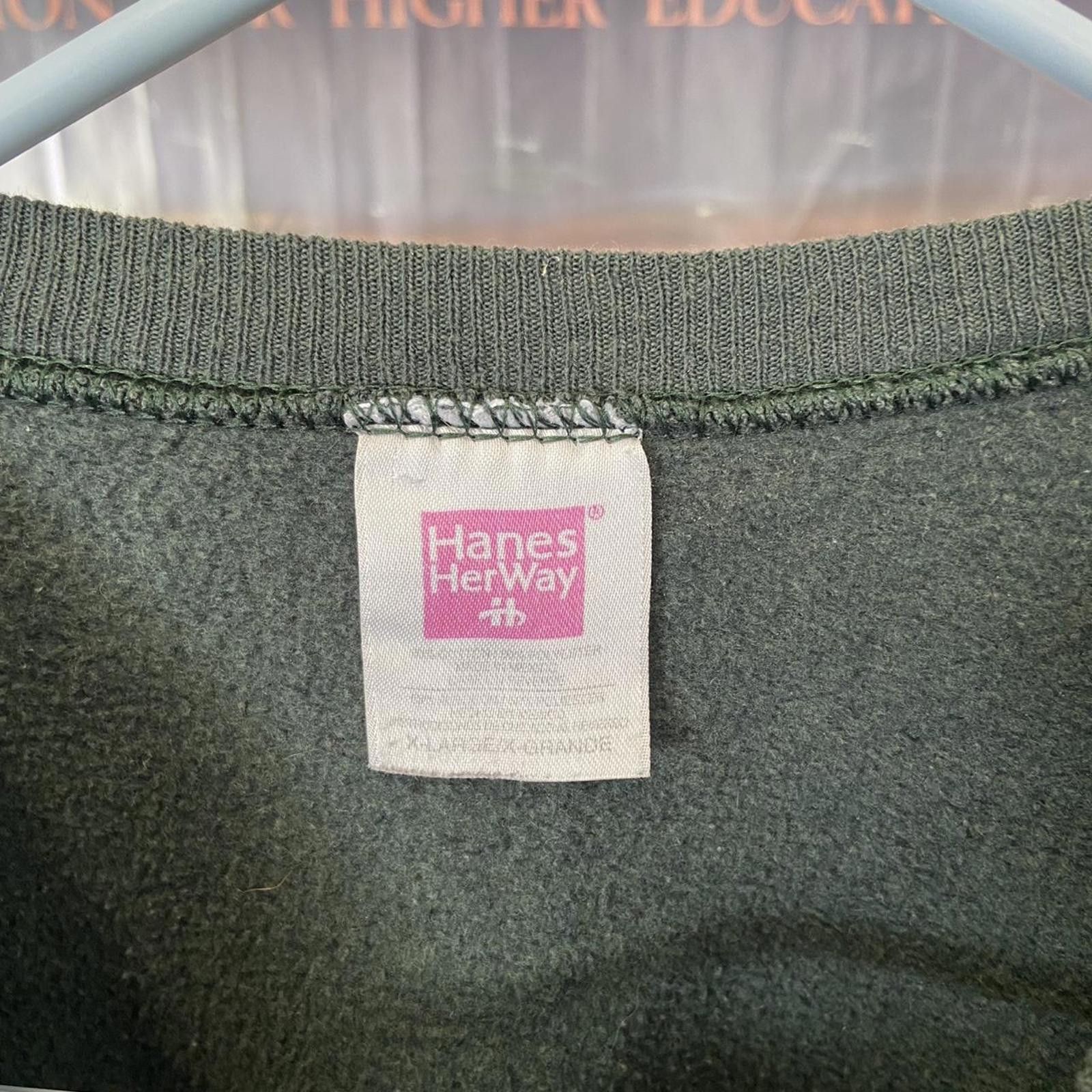 Hanes Vtg Hanes her way faded green crewneck sweatshirt Size L / US 10 / IT 46 - 2 Thumbnail