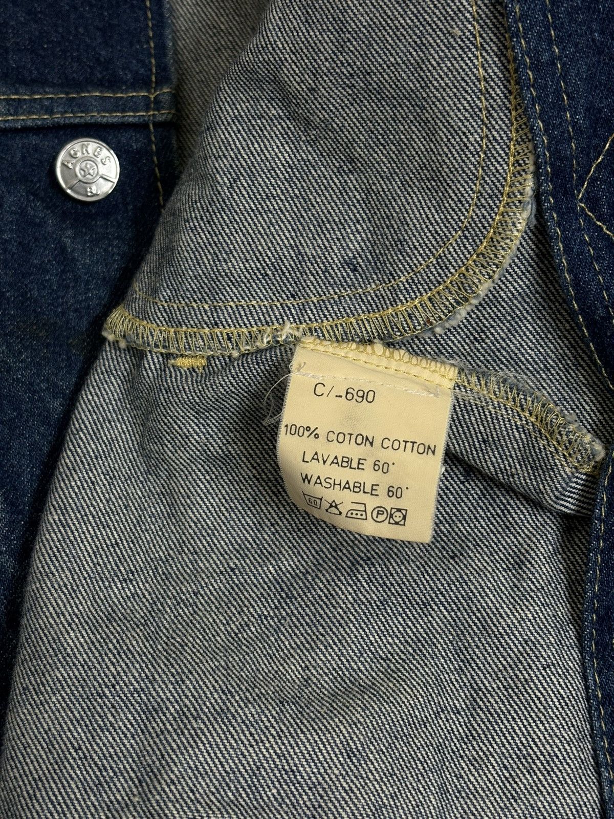 agnes b. Vintage Agnes B Jeans Trucker Denim Jacket Size US M / EU 48-50 / 2 - 7 Thumbnail