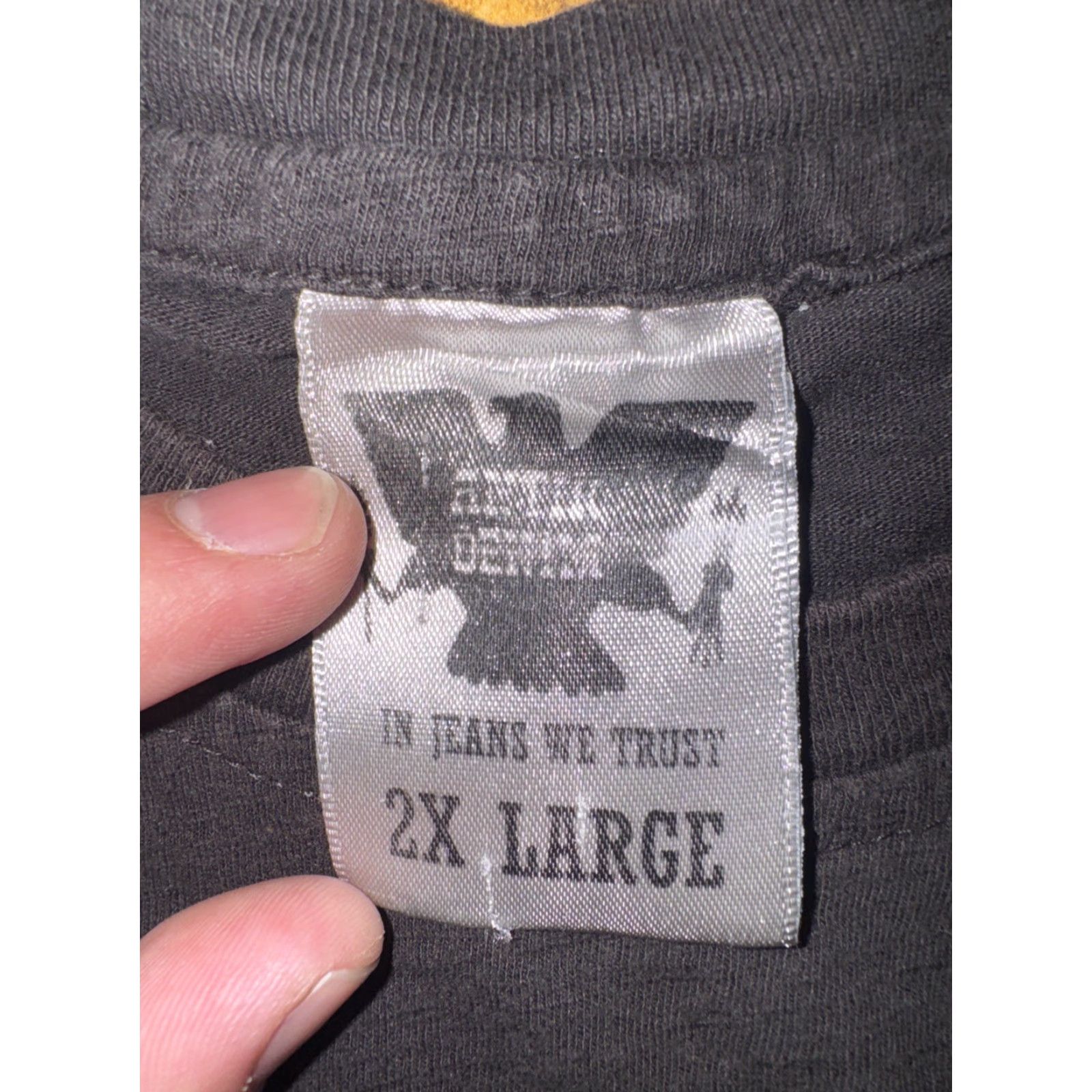 Denime VINTAGE Anti Denim T-Shirt Black XXL 22x29 Motorcycle Graphic Rhinestone Y2K 90s Grunge Harley Grit Americana Mens Shirt Size US XXL / EU 58 / 5 - 4 Thumbnail