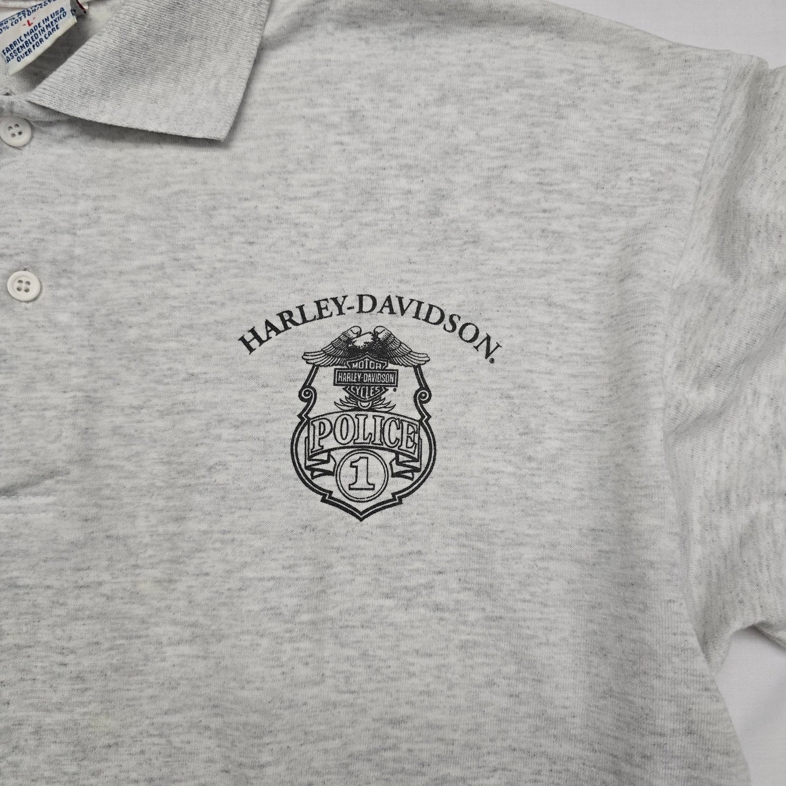 Harley Davidson × Vintage Vintage Harley Davidson Polo Police Motors Gray L Shirt 90s Size US L / EU 52-54 / 3 - 4 Thumbnail