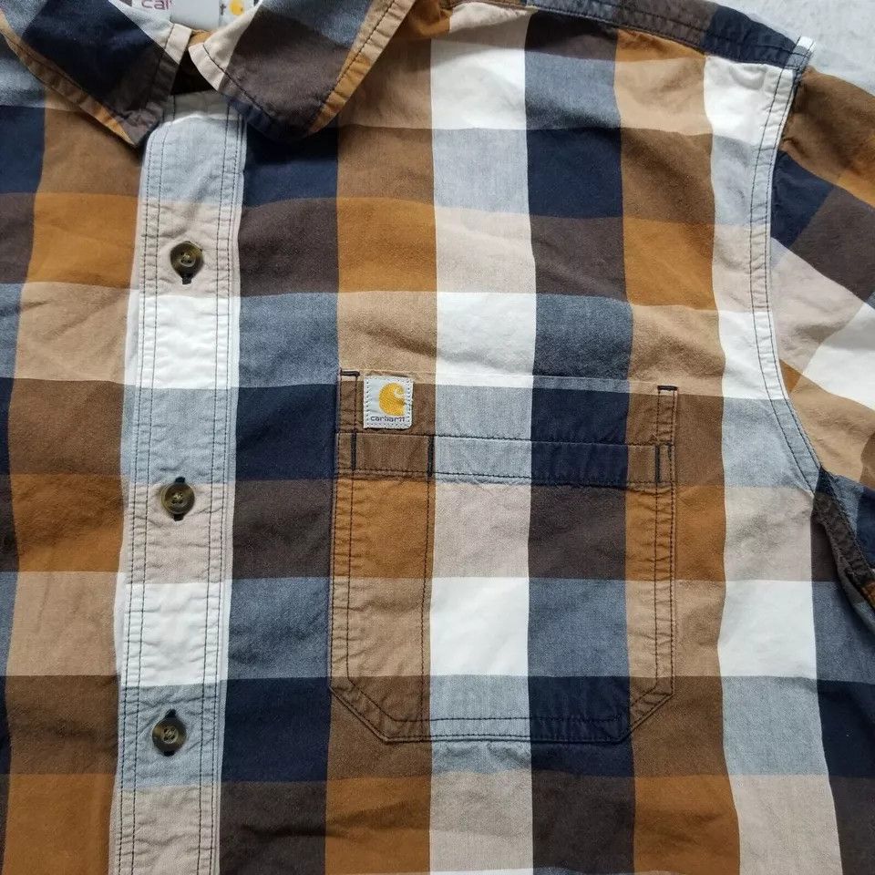 Carhartt Carhart Shirt Mens 2XL Check Button Up Short Sleeve Pocket Size US XXL / EU 58 / 5 - 4 Thumbnail