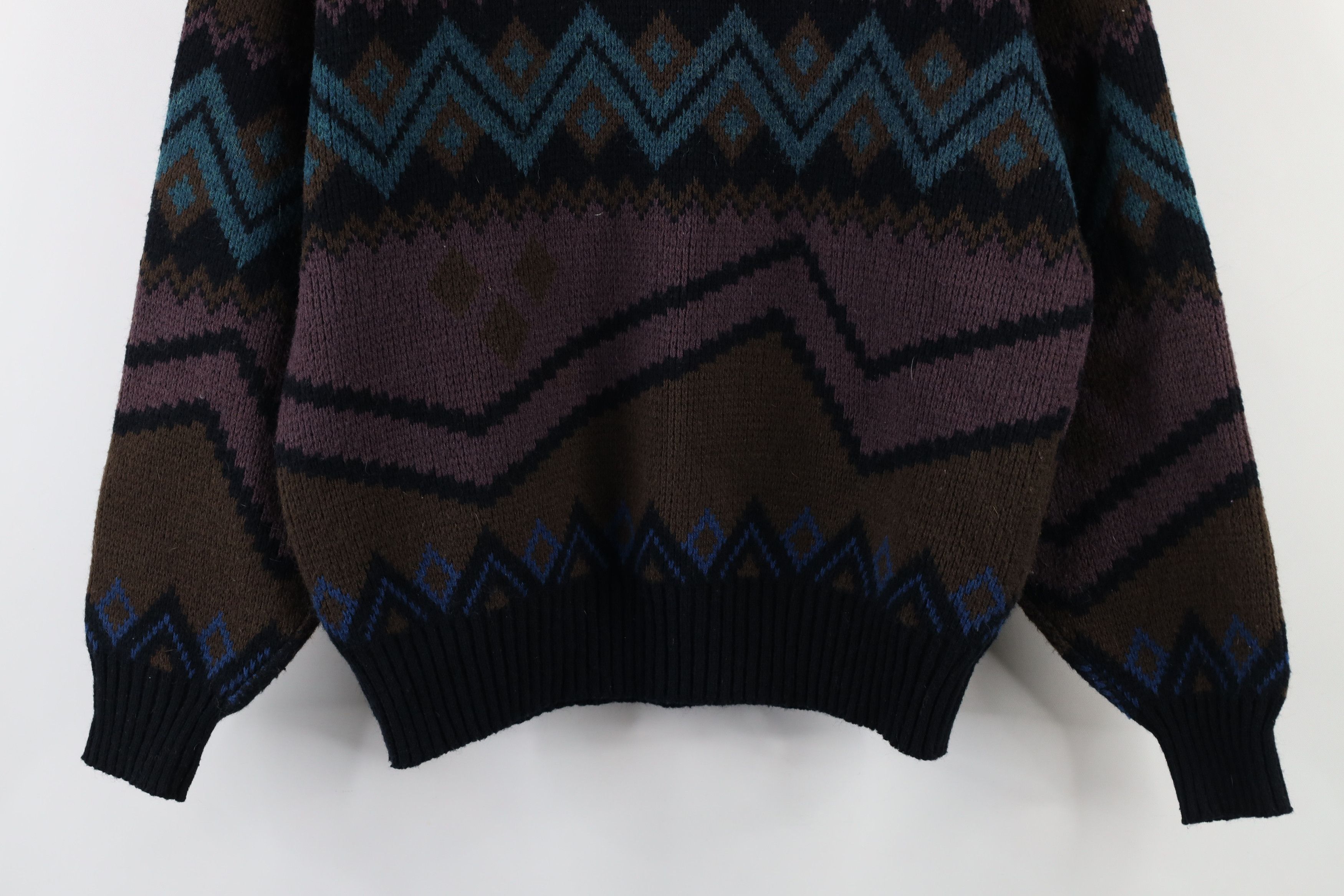 Vintage Vintage 90s Coogi Style Rainbow Wool Blend Knit Sweater Size L / US 10 / IT 46 - 3 Thumbnail
