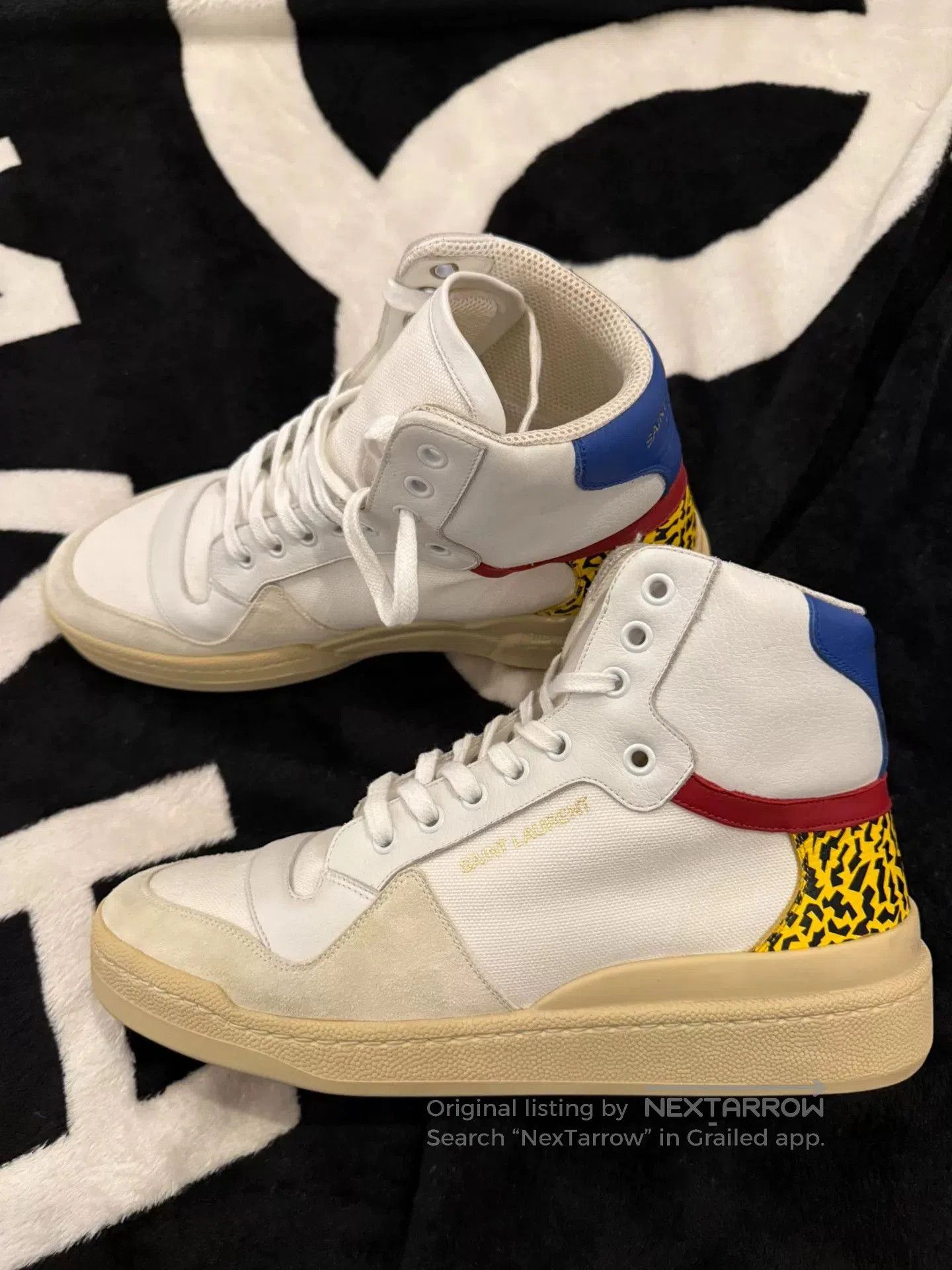 Saint Laurent Paris Saint Laurent High-Top Sneakers with Print. Size US 8 / EU 41 - 2 Thumbnail