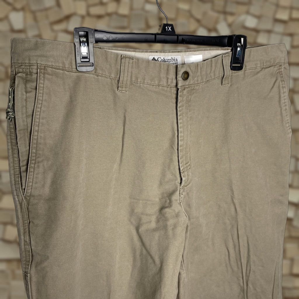 Vintage Columbia Mens 38x32 Active Outdoor Pants Khaki Straight 5-Pocket Zipper Pocket Canvas Cotton Beige Regular Mens Size US 38 / EU 54 - 1 Thumbnail