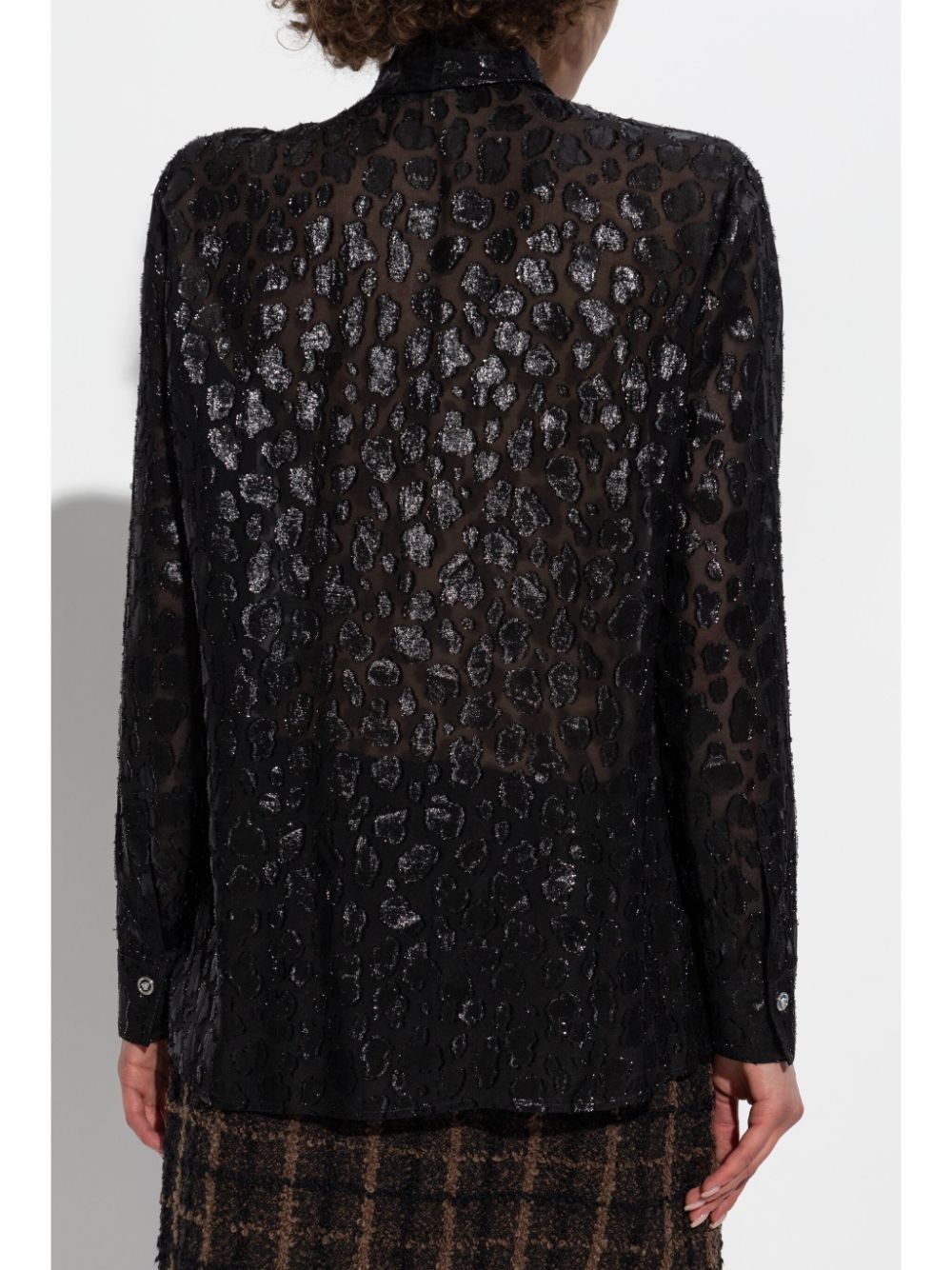 Versace o1y0226 Solid Color Shirt in Black Size XS / US 0-2 / IT 36-38 - 3 Thumbnail