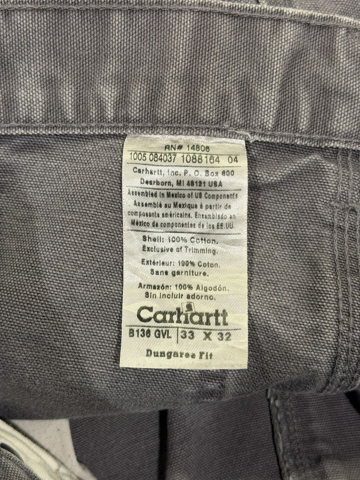 Carhartt Vintage Carhartt Carpenter Double Knees Distress Grey Pants Size US 33 - 9 Thumbnail