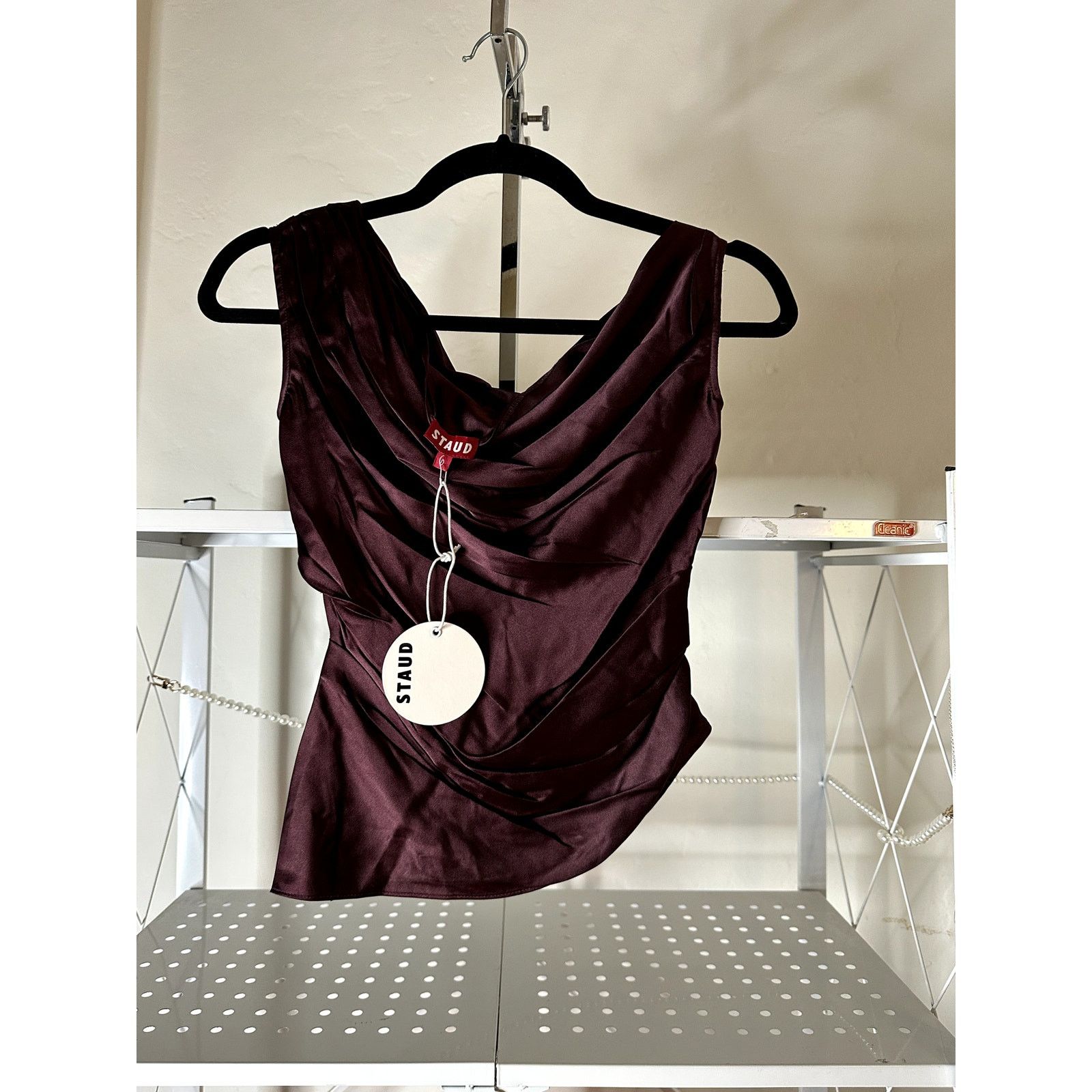 Staud STAUD Phare Silk Top Merlot 0 Size XS / US 0-2 / IT 36-38 - 1 Thumbnail