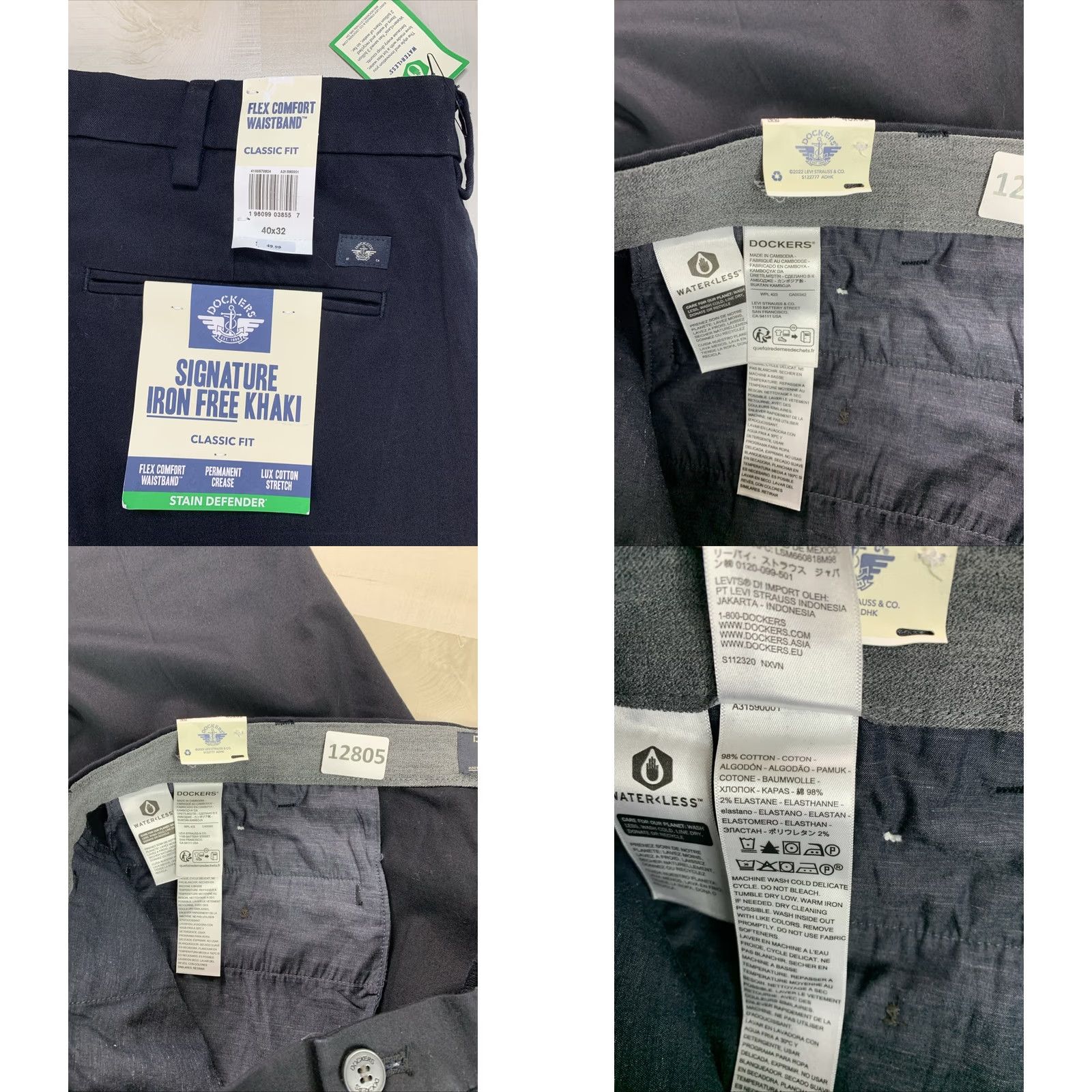 Dockers Dockers Signature Iron Free Khaki Classic Fit Straight Leg Pants 40x32 Black NWT Mens Pants Size US 40 / EU 56 - 8 Thumbnail