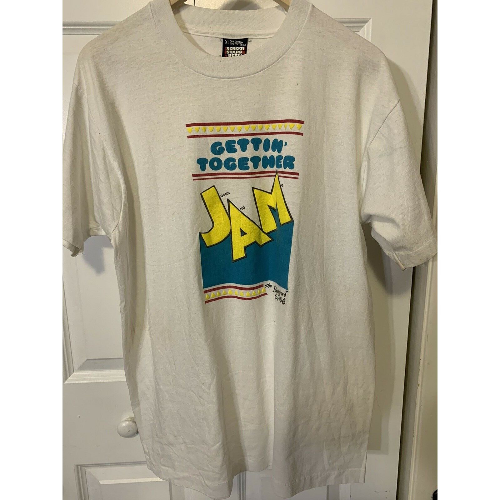 Other Vintage 1990s JAM Jesus And Me Puffy Print Single Stitch Scr Size US XL / EU 56 / 4 - 6 Thumbnail