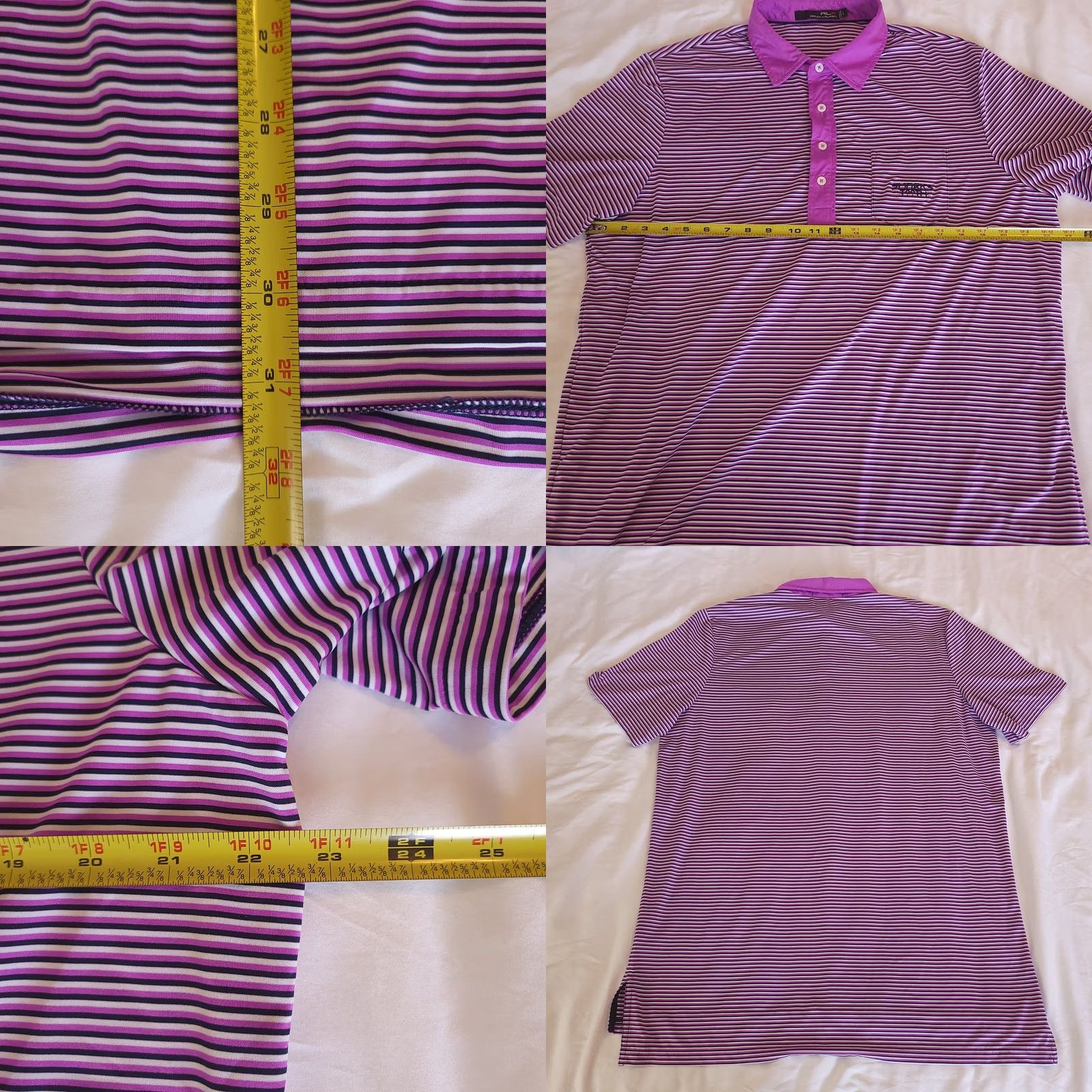 Ralph Lauren VINTAGE RLX Ralph Lauren Polo Shirt Mens Large Striped Sharkstooth Golf Performance Size US L / EU 52-54 / 3 - 8 Thumbnail