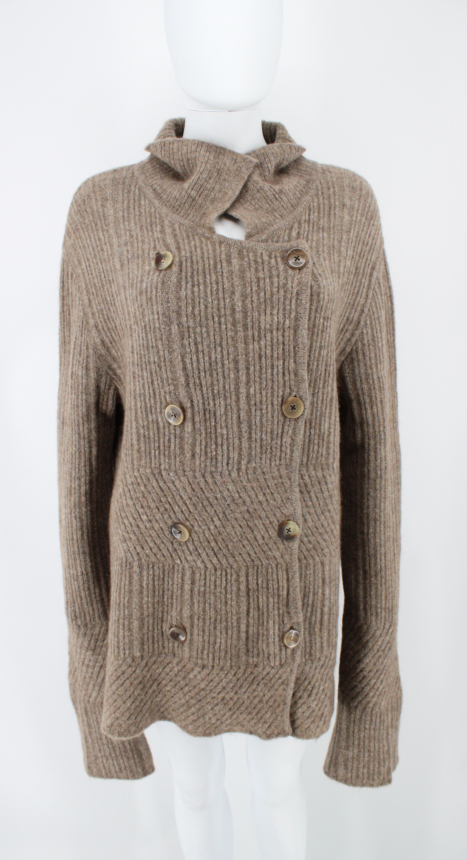 Ann Demeulemeester Ann D Artisanal Oversized Double-breasted Knit Size XS / US 0-2 / IT 36-38 - 4 Thumbnail
