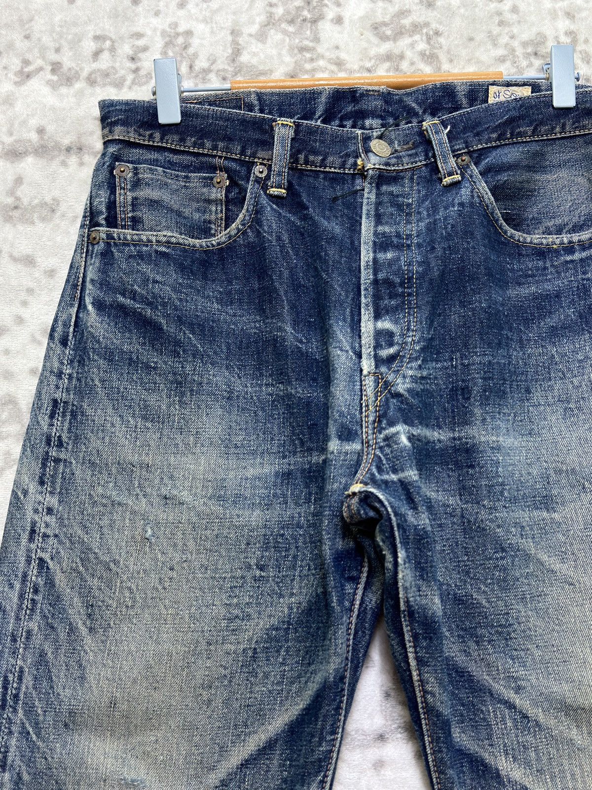 Orslow Vintage orSlow Selvedge Button Fly Claw Mark Fade Distressed Size US 31 - 4 Thumbnail