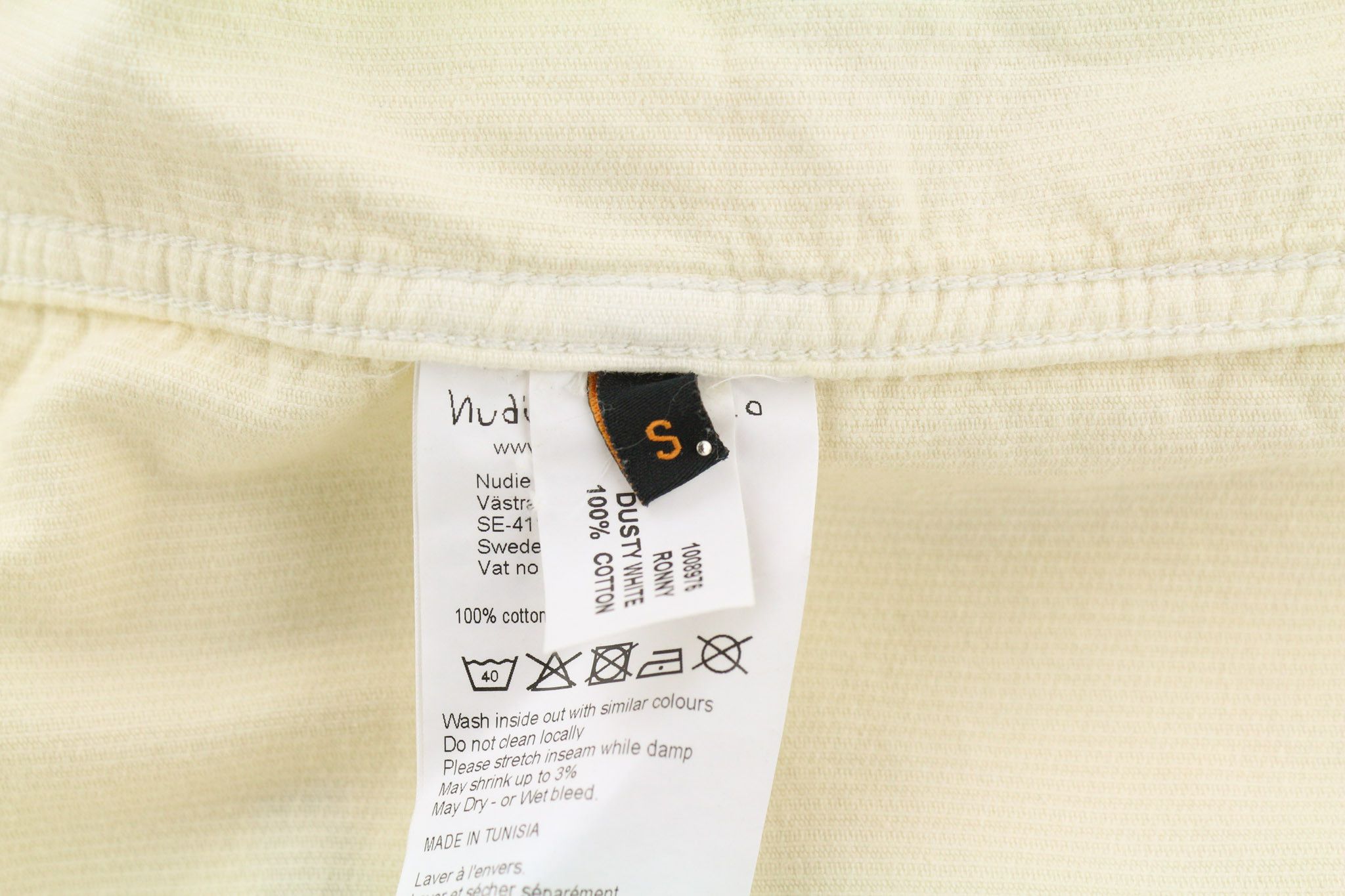 Nudie Jeans RONNY S Dusty White Organic Cotton Corduroy Logo 81020 Size US S / EU 44-46 / 1 - 7 Thumbnail