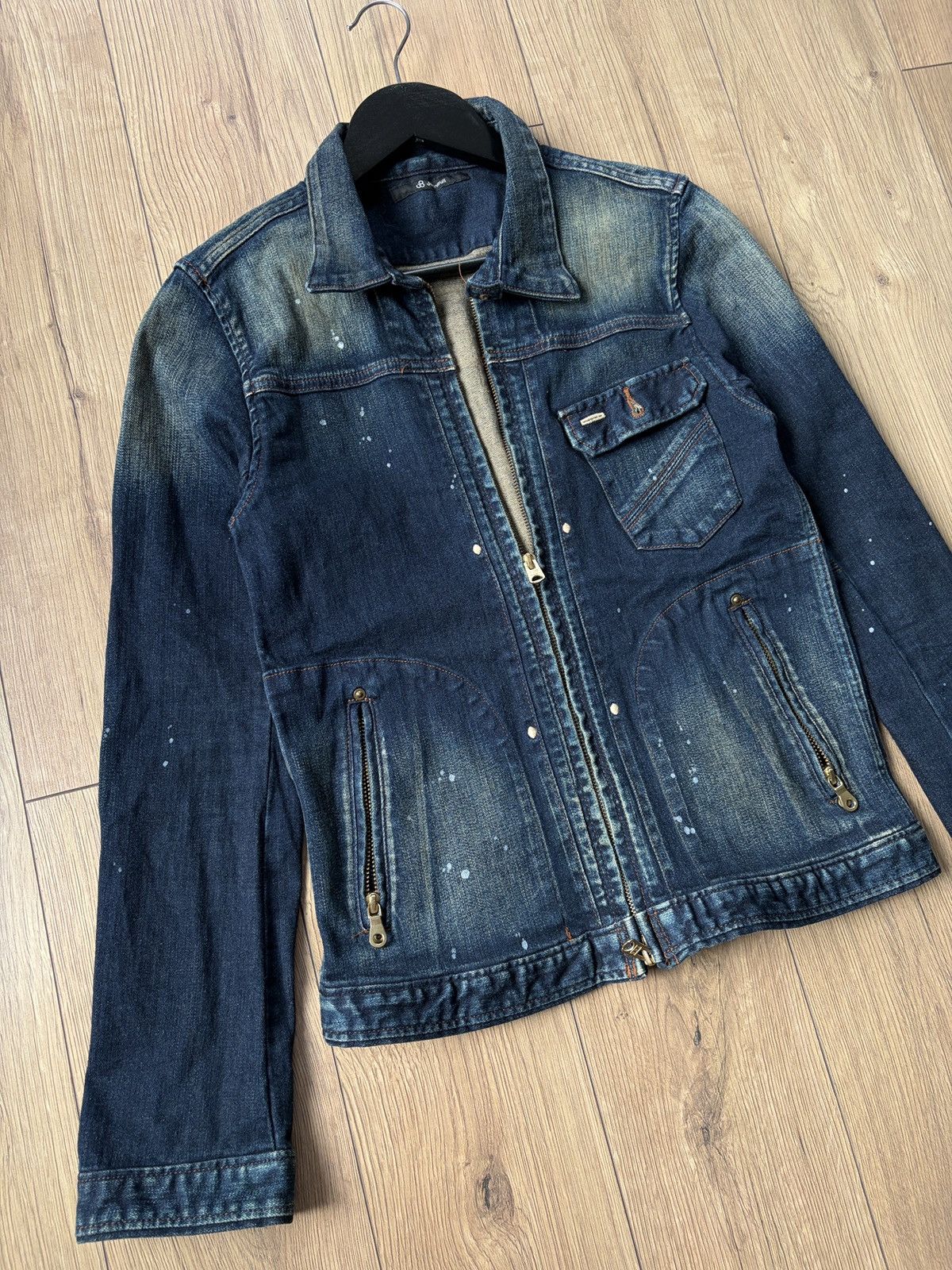 Johnbull Johnbull y2k Style Denim Painter Buckle Cinch Back Jacket Size M / US 6-8 / IT 42-44 - 4 Thumbnail