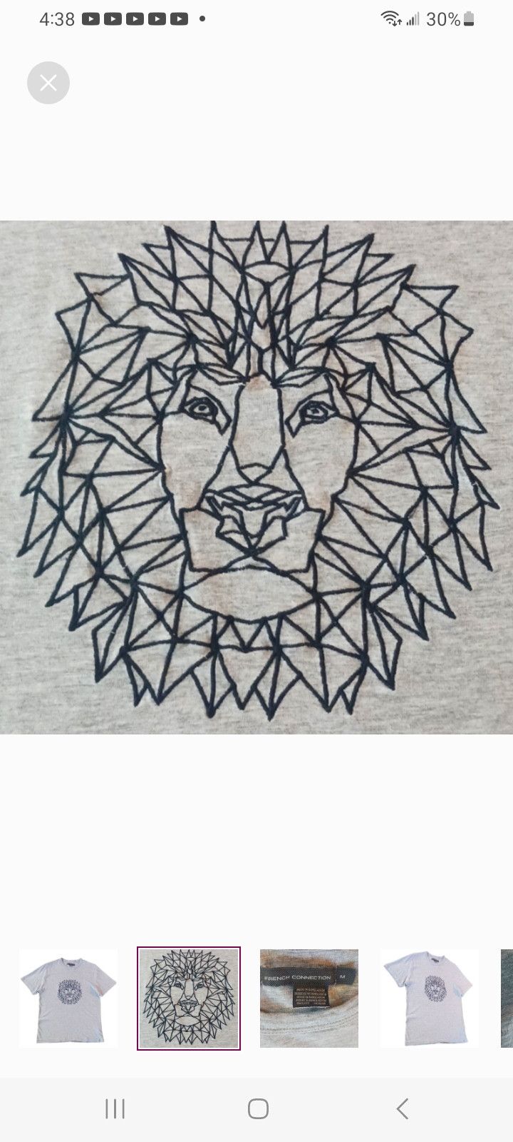 French Connection French Connection Lion Astrology Graphic Tee-Shirt Size US M / EU 48-50 / 2 - 4 Thumbnail