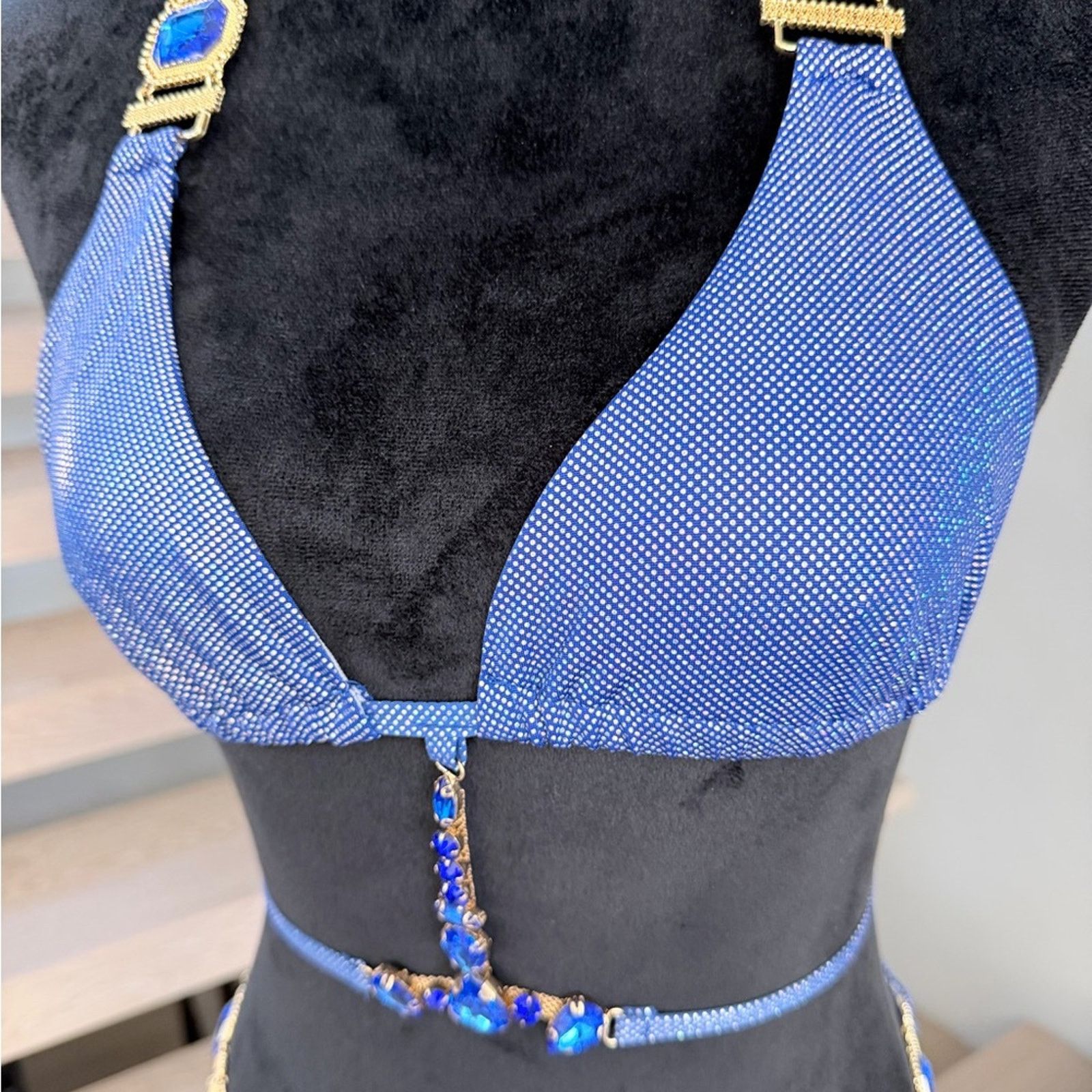 Other New Y2K Blue Swimsuit Bikini Swimwear 2 piece Set size S Size ONE SIZE - 8 Thumbnail