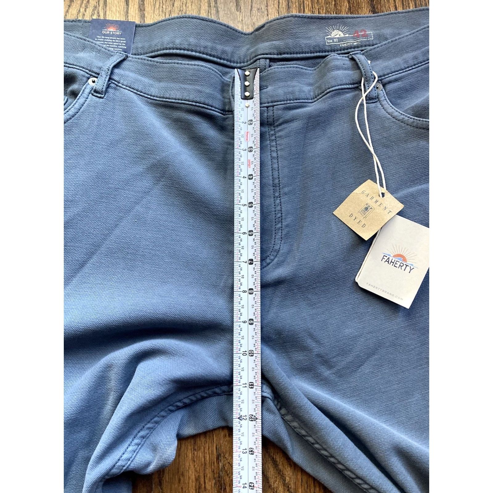 Faherty Faherty Pants Mens 42x32 Chino 5-Pocket Stretch Ocean Blue NWT Regular Size US 42 / EU 58 - 4 Thumbnail