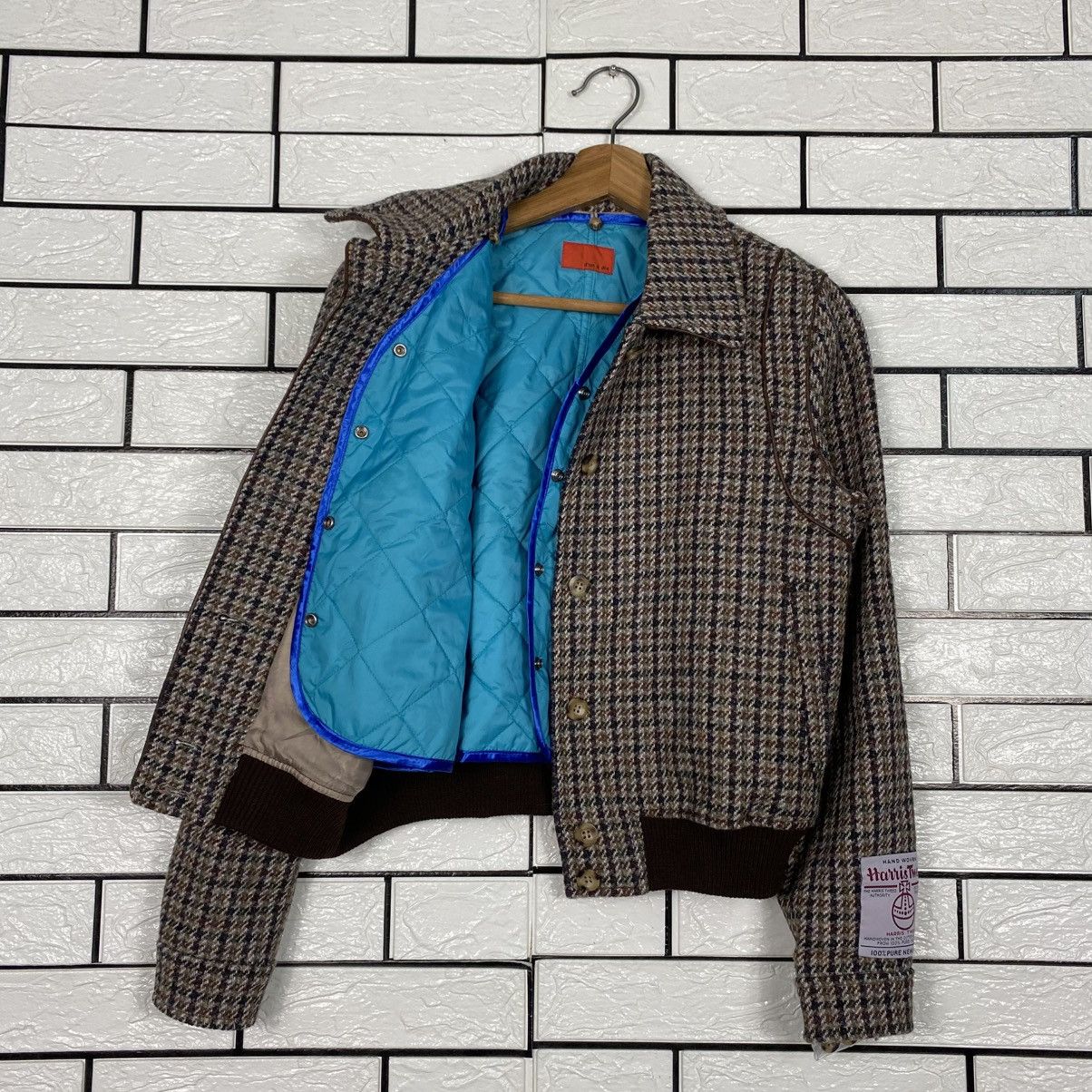 Harris Tweed 📌Vintage Wool Bomber Jacket Harris Tweed Tartan Design Size US M / EU 48-50 / 2 - 13 Thumbnail