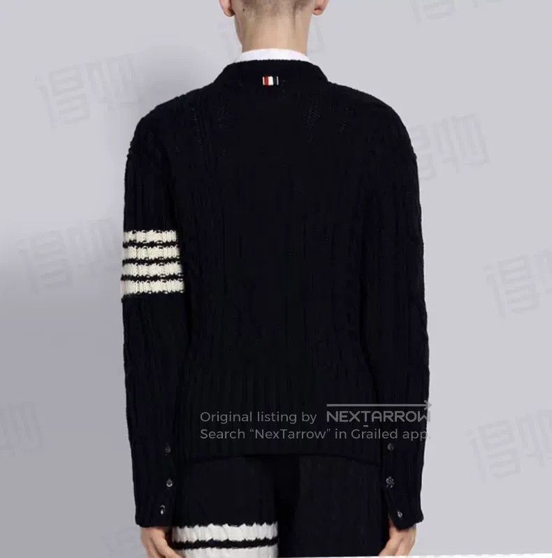 Thom Browne Thom Browne Coarse Knit Round Neck Mohair Sweater, Dark Bl Size US M / EU 48-50 / 2 - 9 Thumbnail