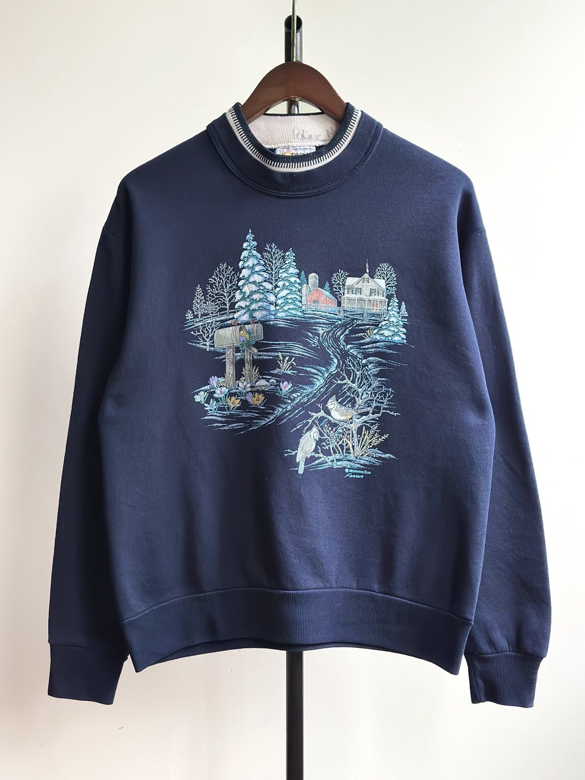 Vintage Vintage 90s Morning Sun Winter Flowers Graphic Sweatshirt Size US M / EU 48-50 / 2 - 1 Thumbnail