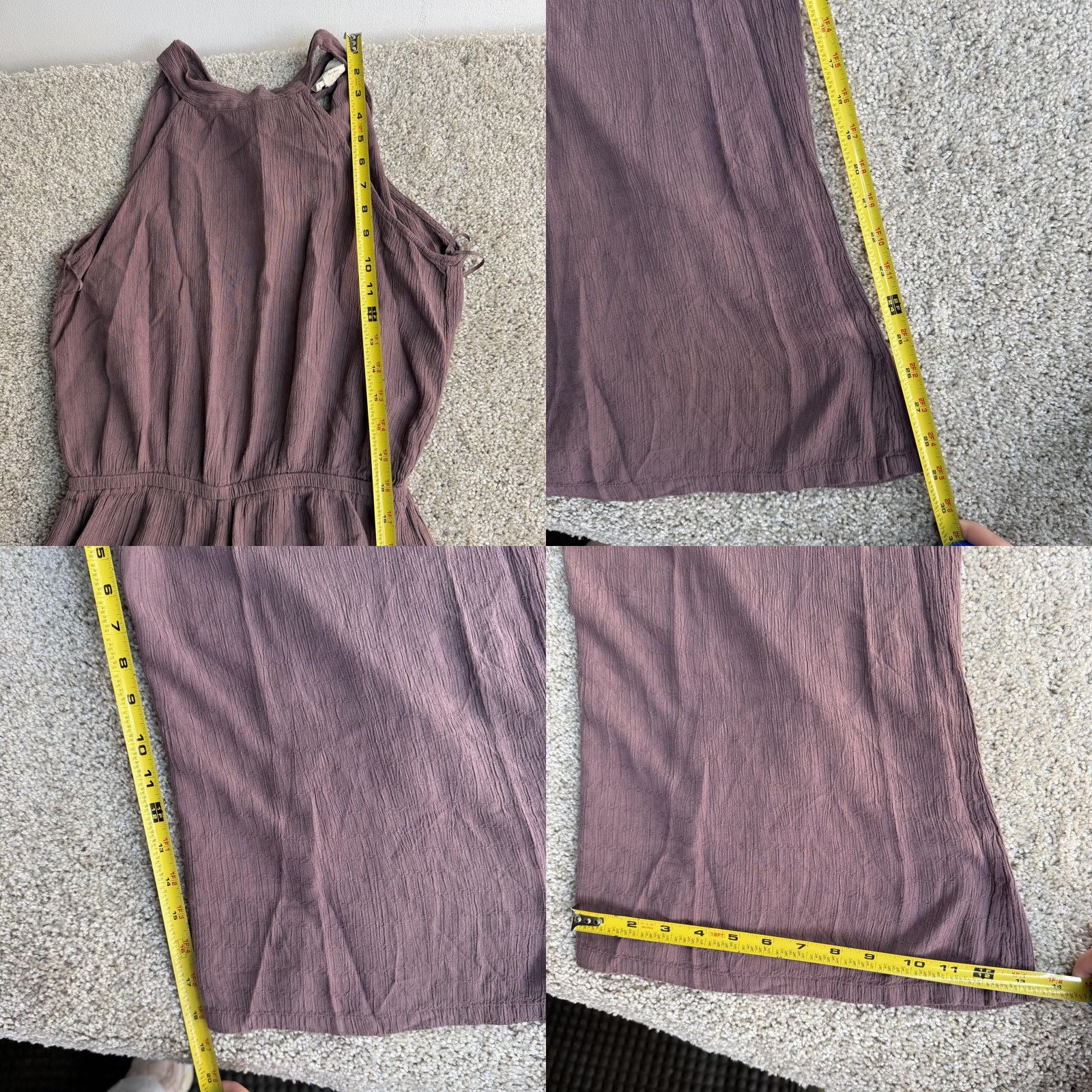 O'Neill O'Neill Jumpsuit Womens M Purple Gauze Sleeveless High Neck Elastic Waist | Casual Travel Solid 1 Piece Summer Size 32" / US 10 / IT 46 - 8 Thumbnail